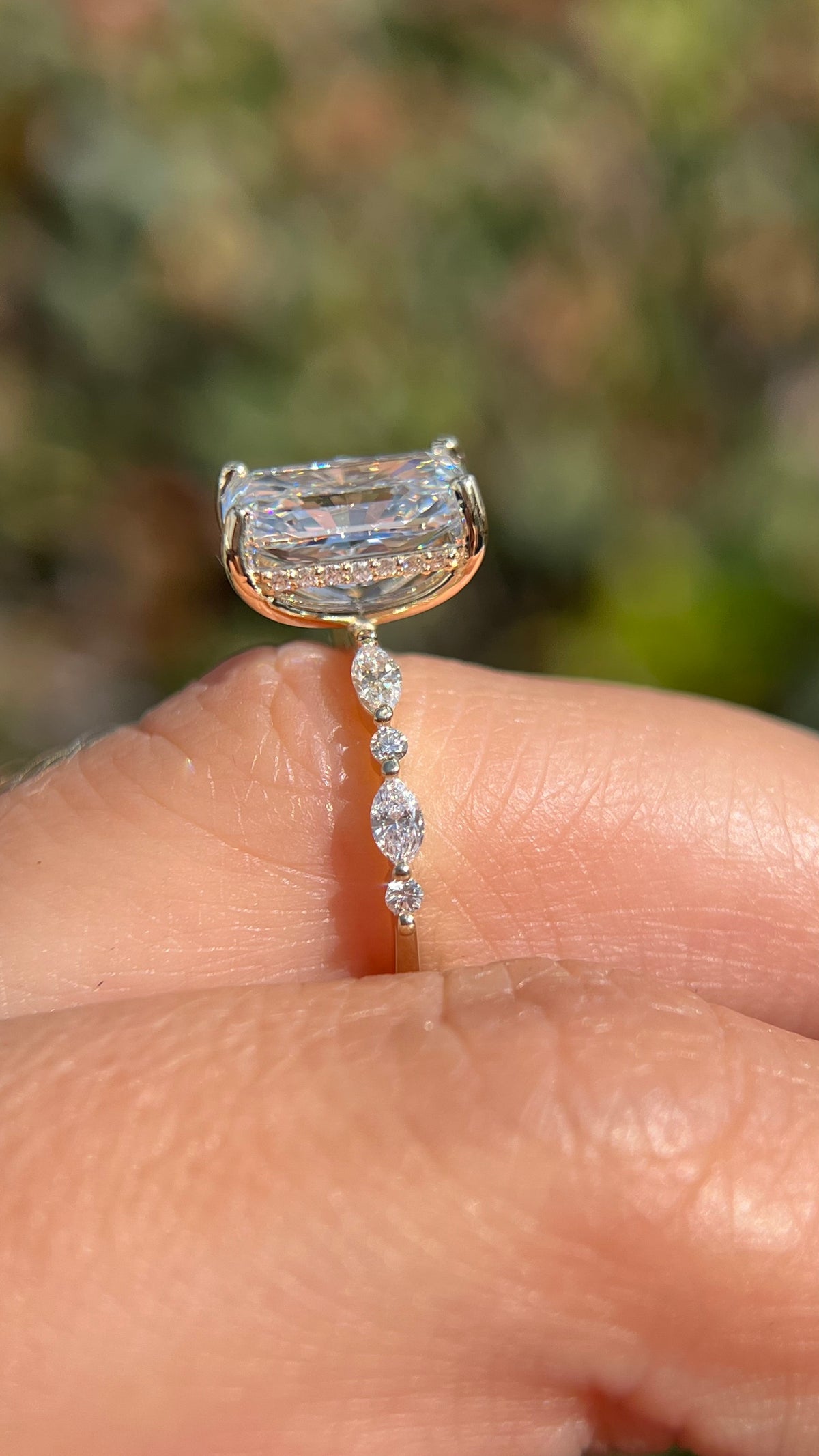 Myra 3.87ct E-VS1 Radiant Cut Lab Grown Diamond Engagement Ring 14K Gold