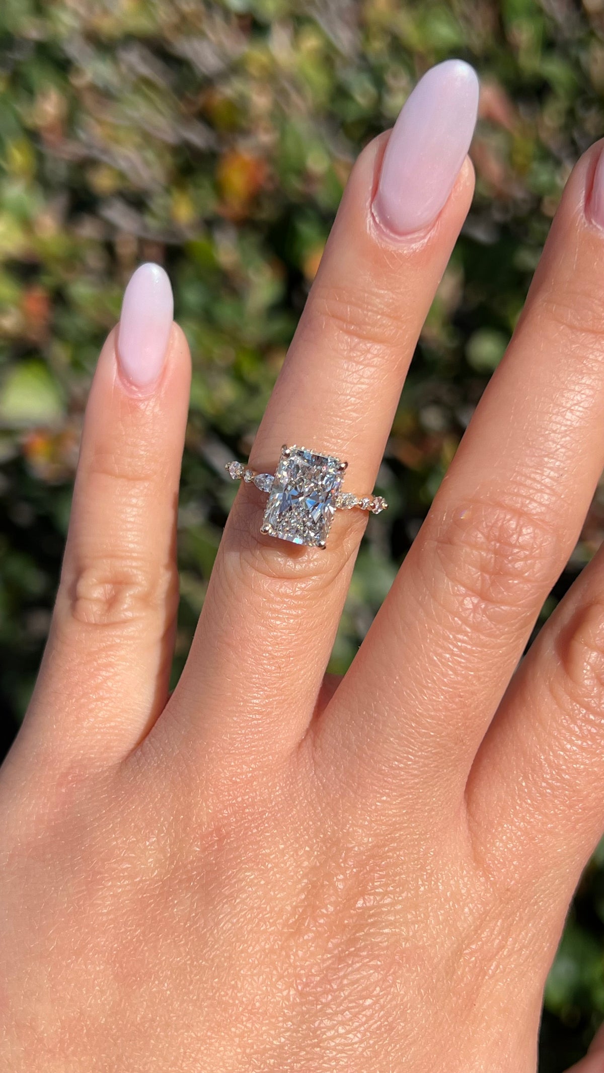 Myra 3.87ct E-VS1 Radiant Cut Lab Grown Diamond Engagement Ring 14K Gold