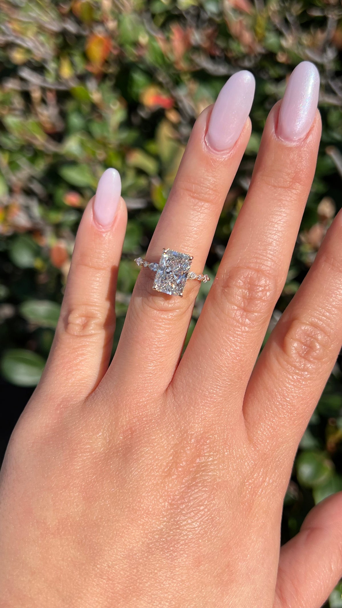 Myra 3.87ct E-VS1 Radiant Cut Lab Grown Diamond Engagement Ring 14K Gold