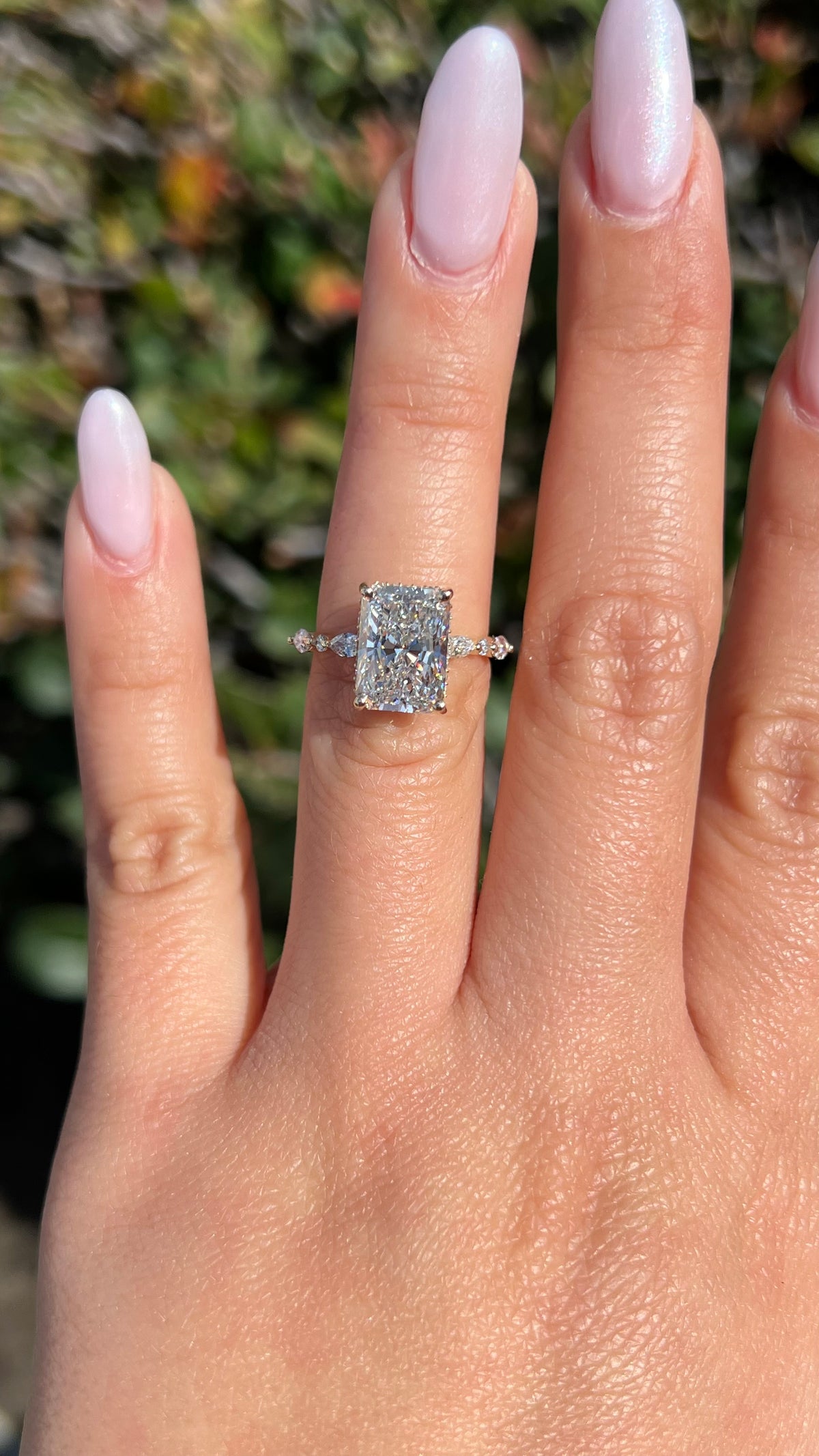 Myra 3.87ct E-VS1 Radiant Cut Lab Grown Diamond Engagement Ring 14K Gold