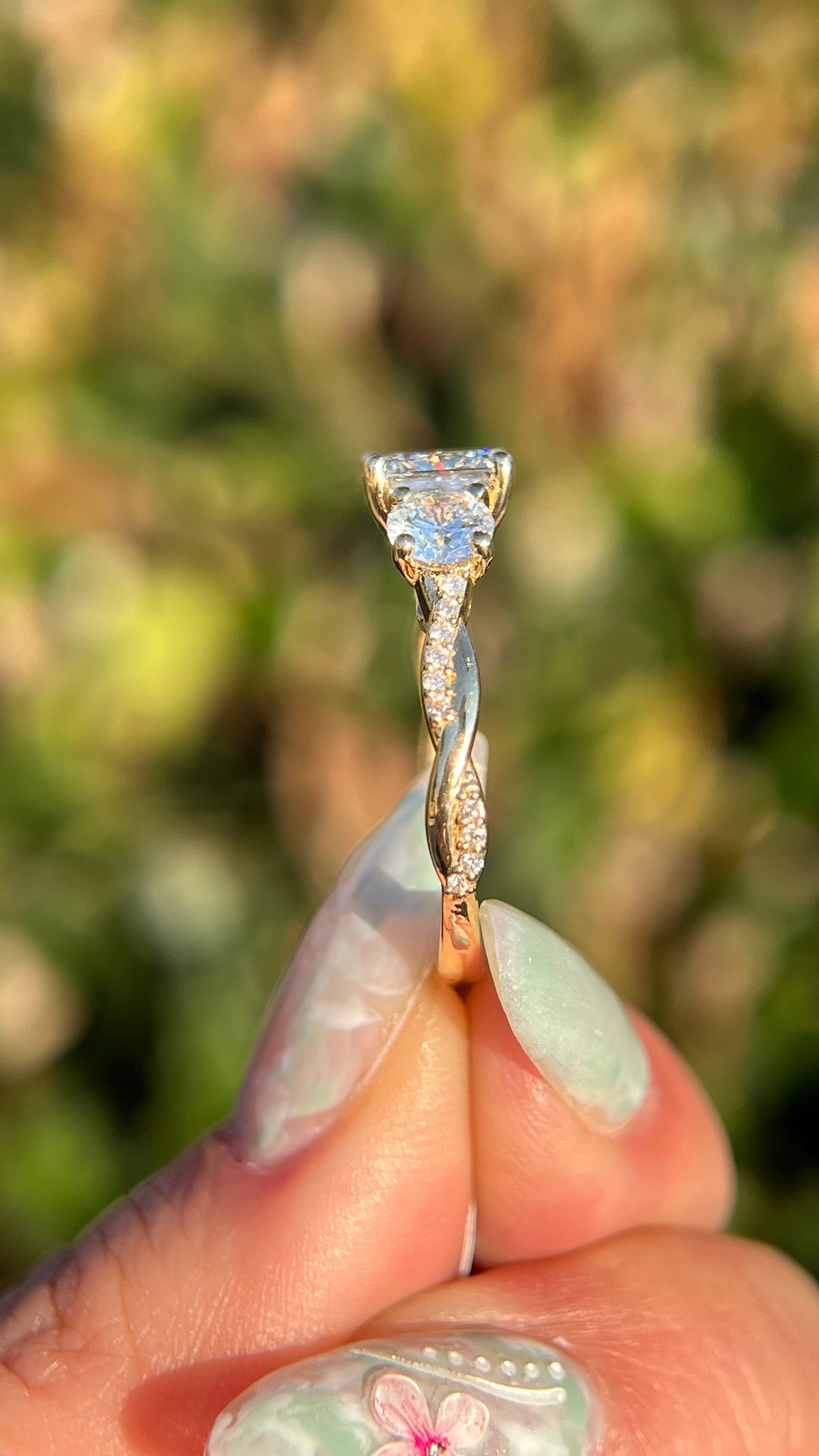 Shauna 1.34ct E-VS1 Princess Cut Lab Grown Diamond Engagement Ring 14K Gold