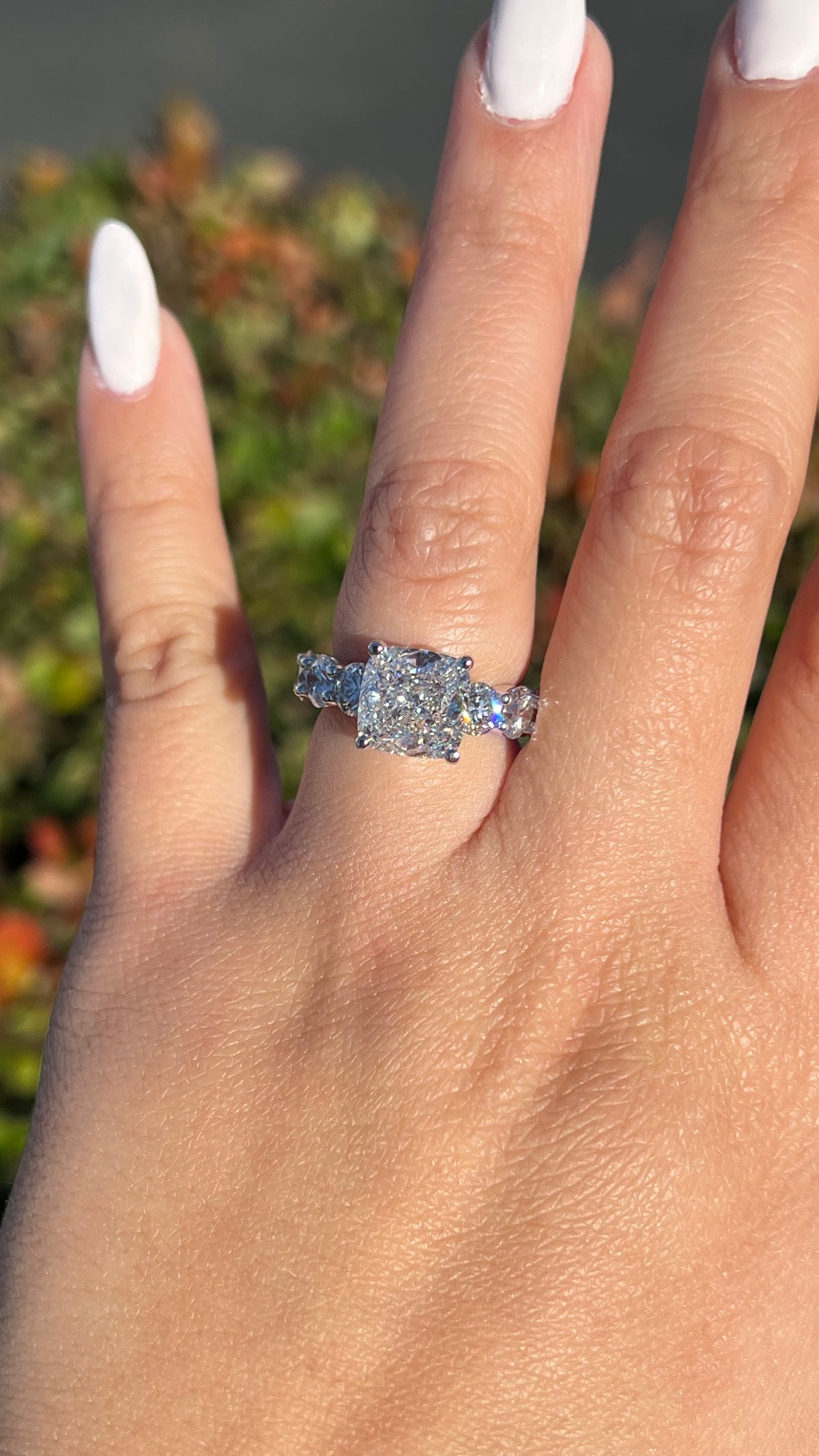 Patti 4.30ct F-VS1 Cushion Cut Lab Grown Diamond Engagement Ring 14K Gold