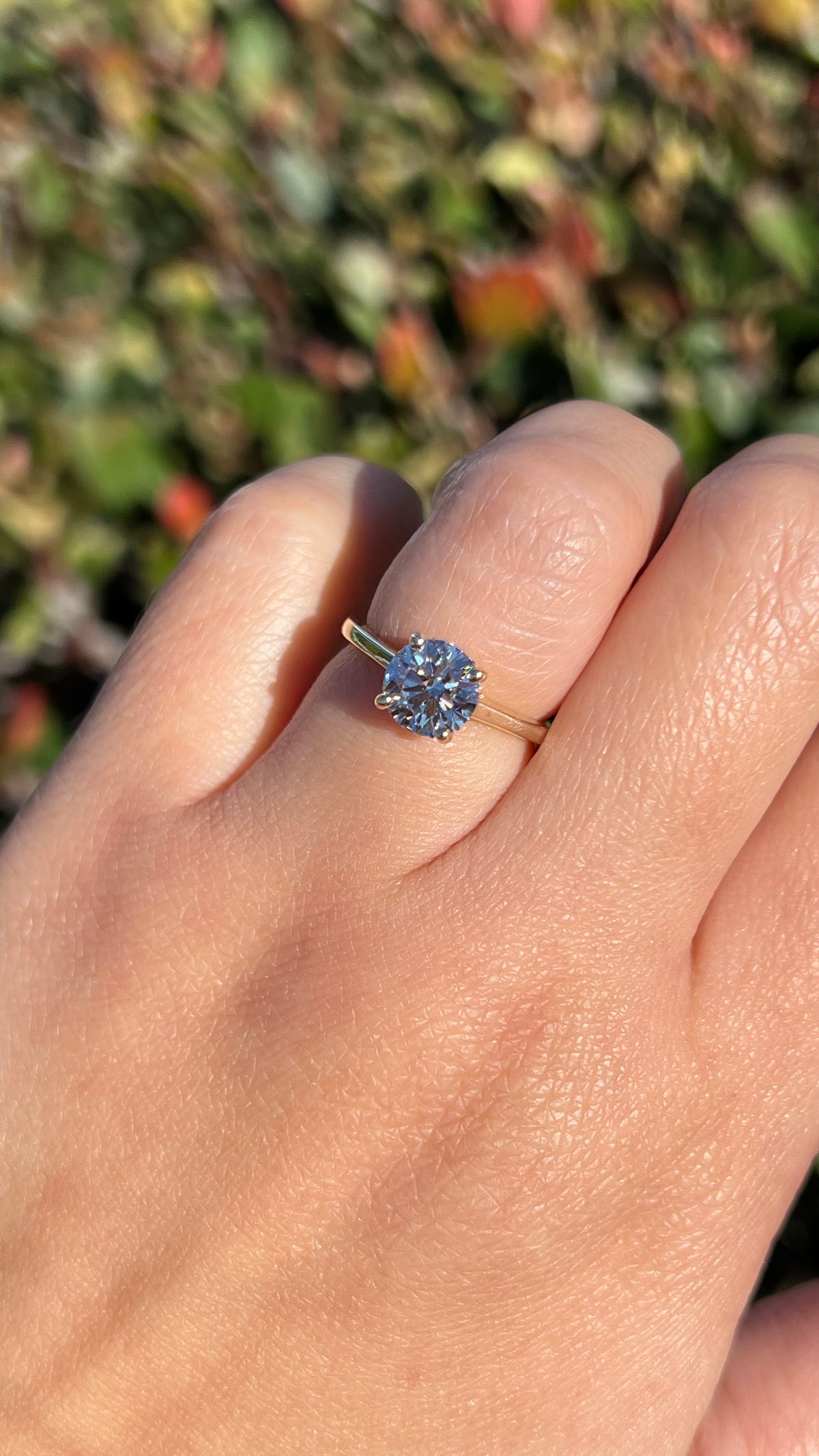 Ava Diamond Bridge 1.58ct E-VS1 Round Cut Lab Grown Diamond Engagement Ring 14K Gold