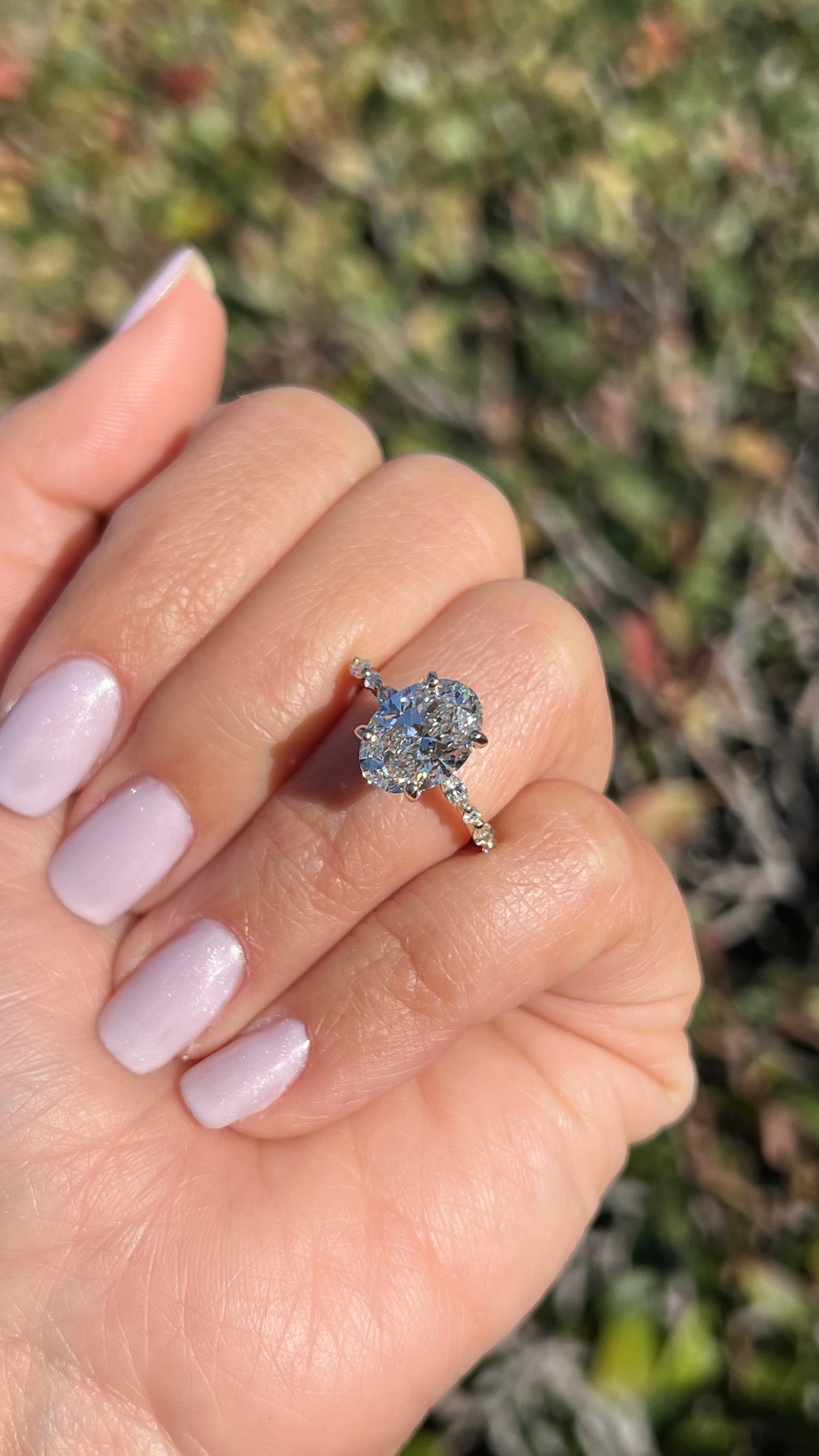 Myra 2.64ct F-VS1 Oval Cut Lab Grown Diamond Engagement Ring 14K Gold