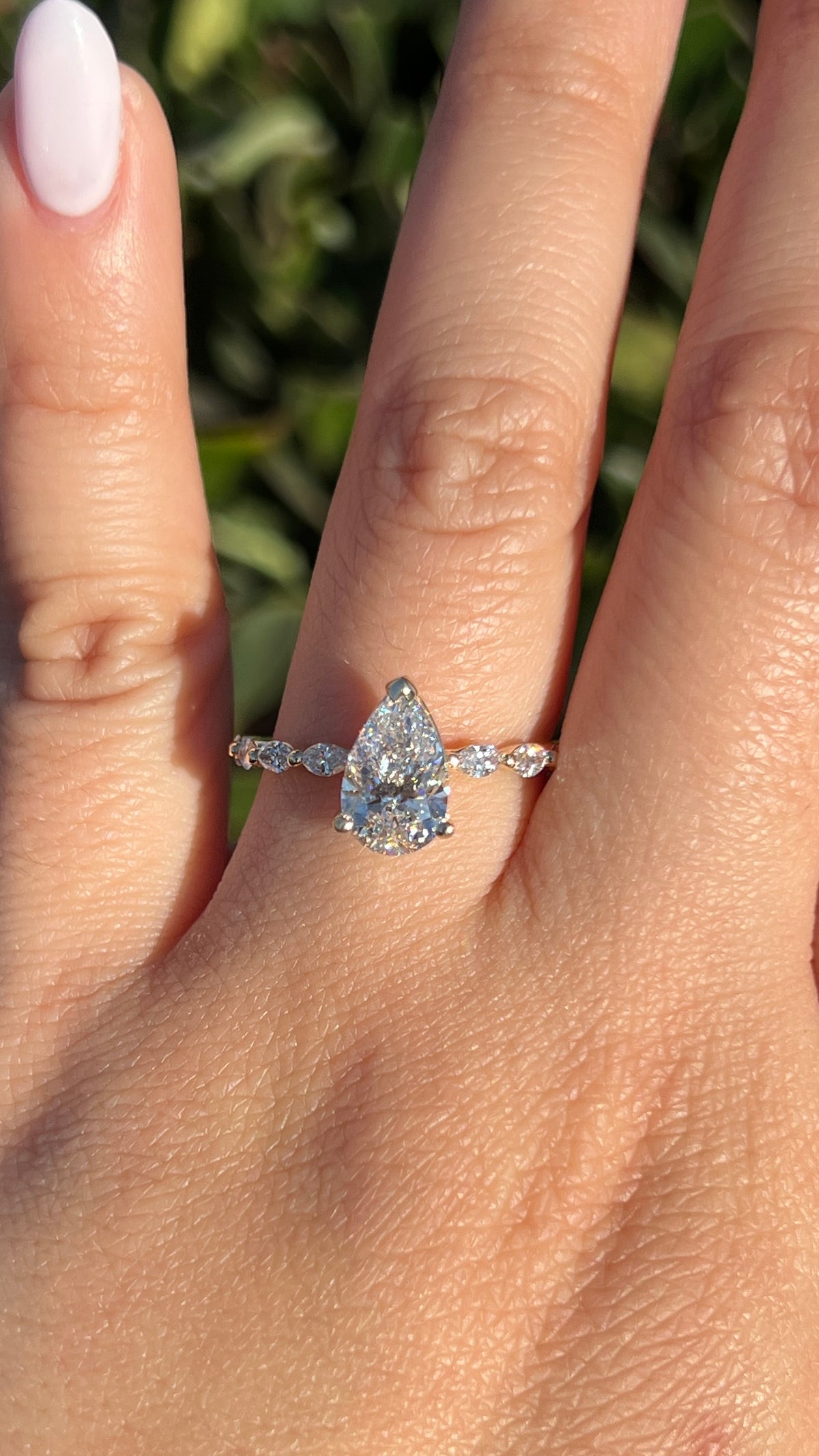 Marli 1.56ct E-VS1 Pear Cut Lab Grown Diamond Engagement Ring 14K Gold