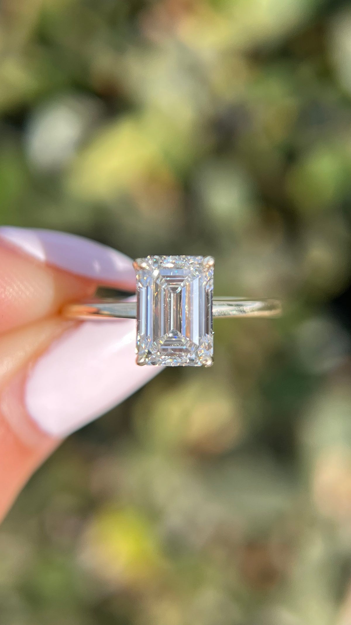 Sophi 2.41ct E-VS1 Emerald Cut Lab Grown Diamond Engagement Ring 14K Gold
