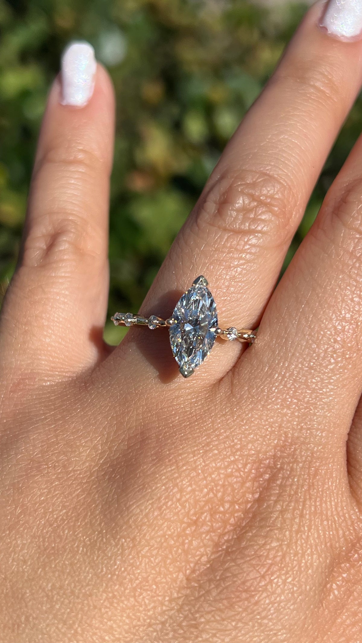 Belle 2.09ct E-VS1 Marquise Cut Lab Grown Diamond Engagement Ring 14K Gold