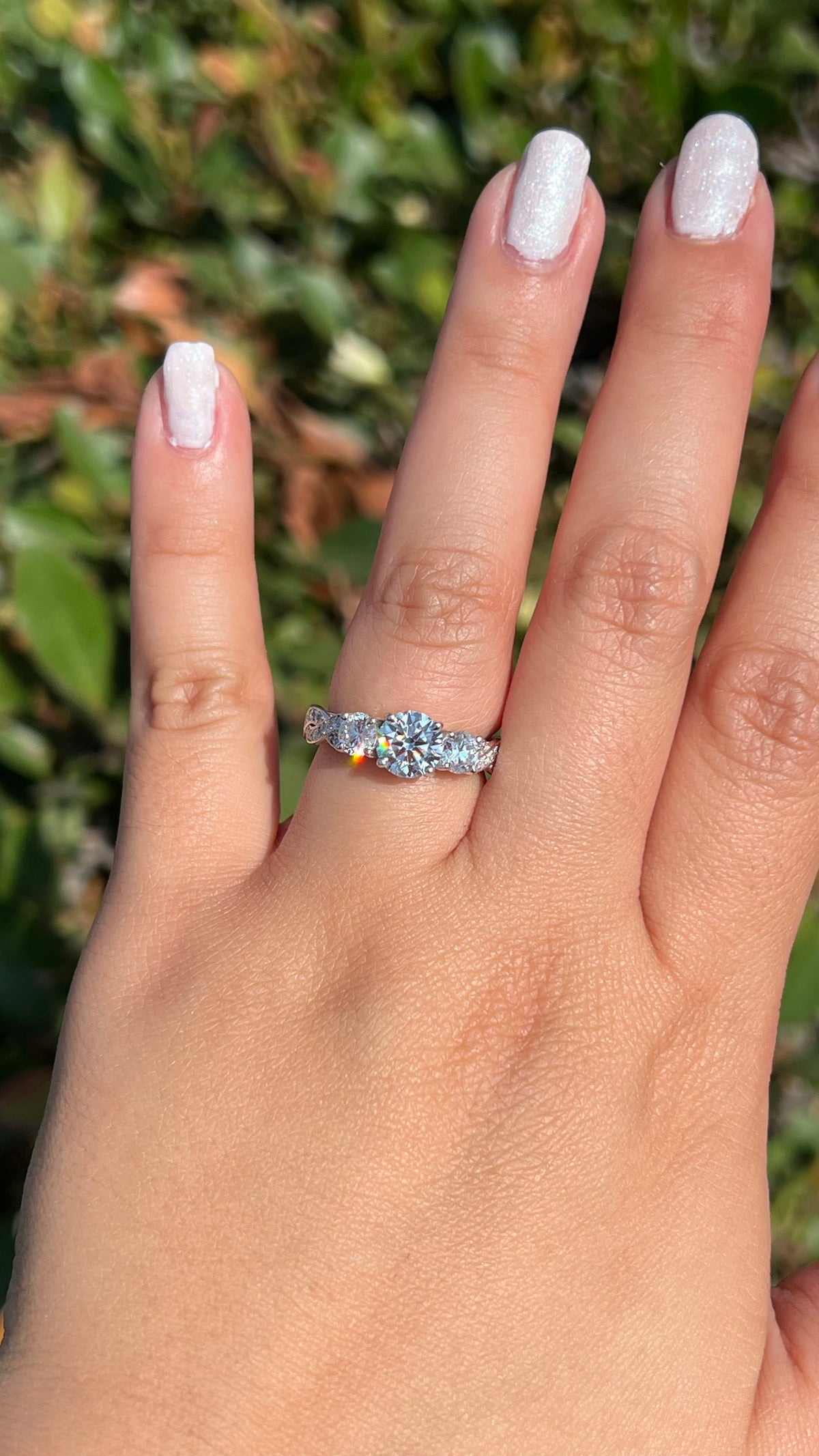 Claire 1.24ct E-VS1 Round Cut Lab Grown Diamond Engagement Ring 14K Gold