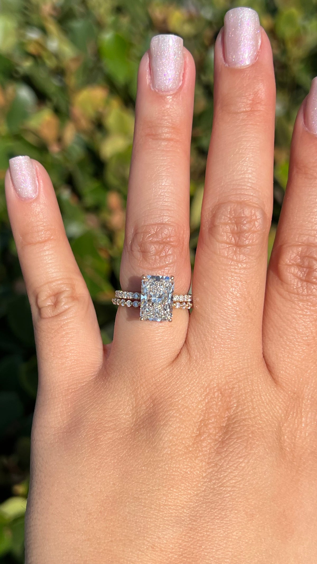 Jenni 3.53ct F-VS1 Radiant Cut Lab Grown Diamond Engagement Ring 14K Gold