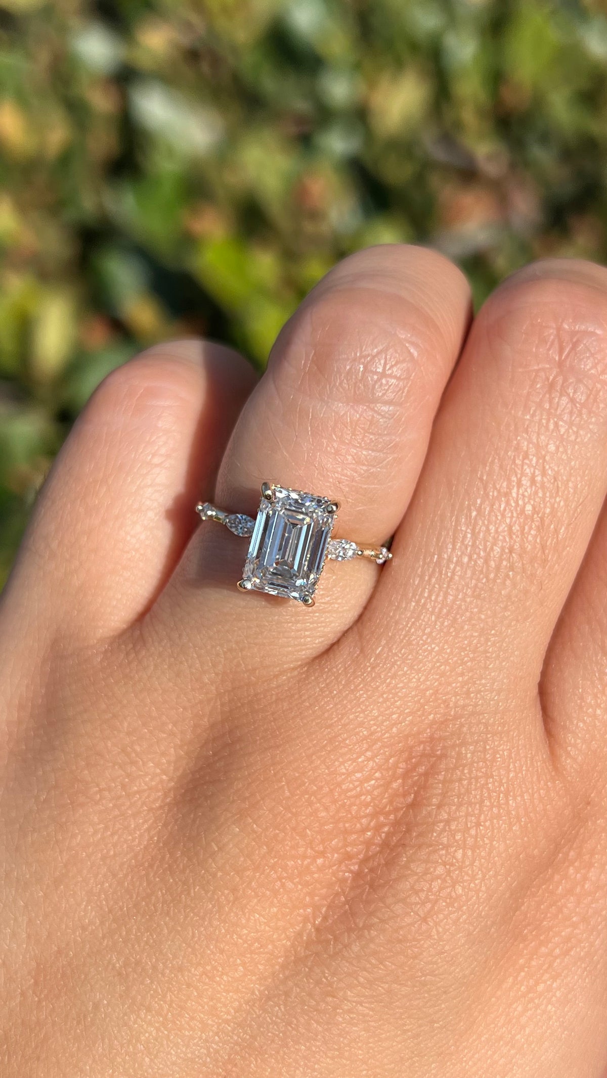 Maeve 2.82ct E-VS1 Emerald Cut Lab Grown Diamond Engagement Ring 14K Gold