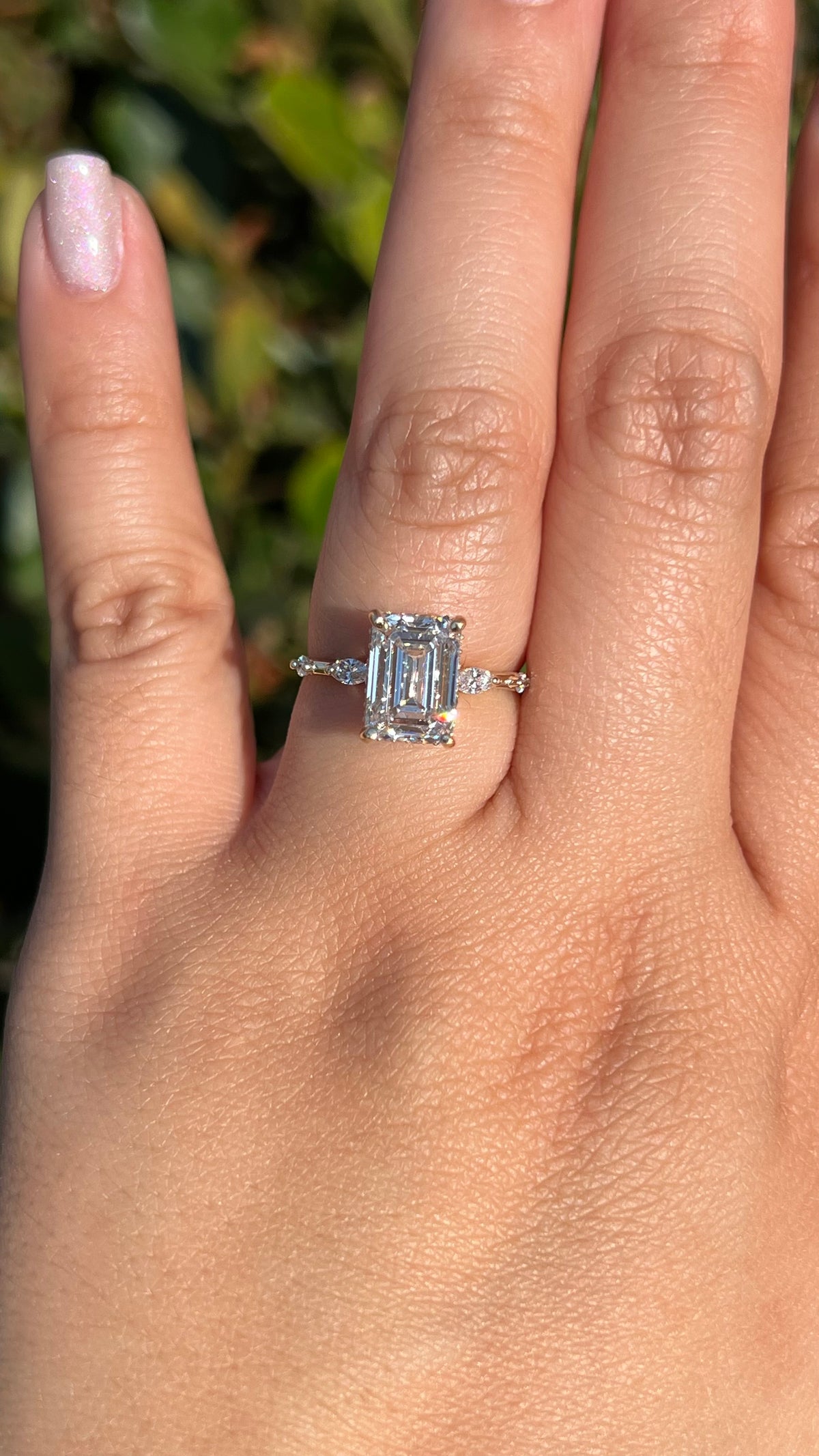 Maeve 2.82ct E-VS1 Emerald Cut Lab Grown Diamond Engagement Ring 14K Gold