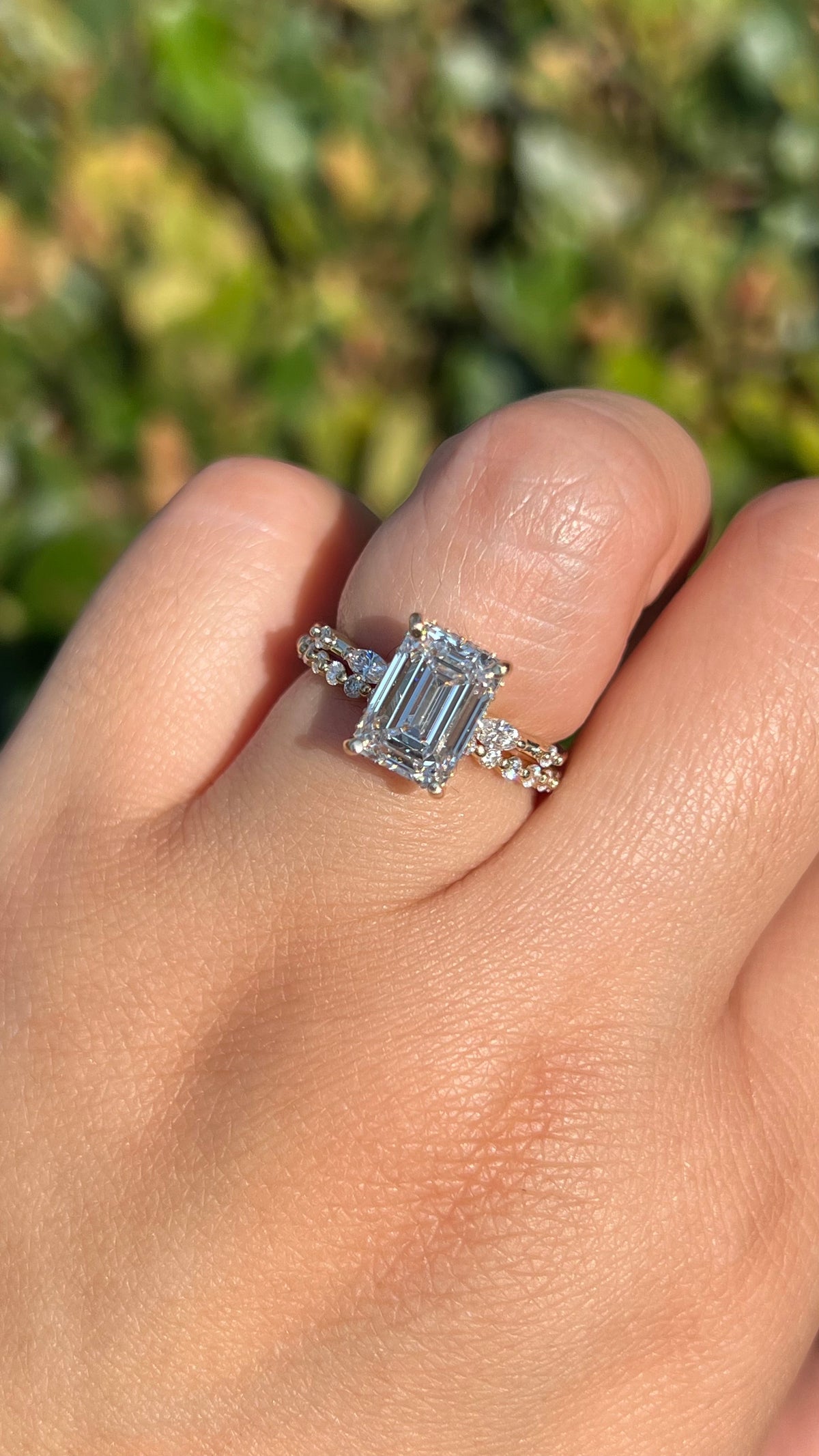 Maeve 2.82ct E-VS1 Emerald Cut Lab Grown Diamond Engagement Ring 14K Gold