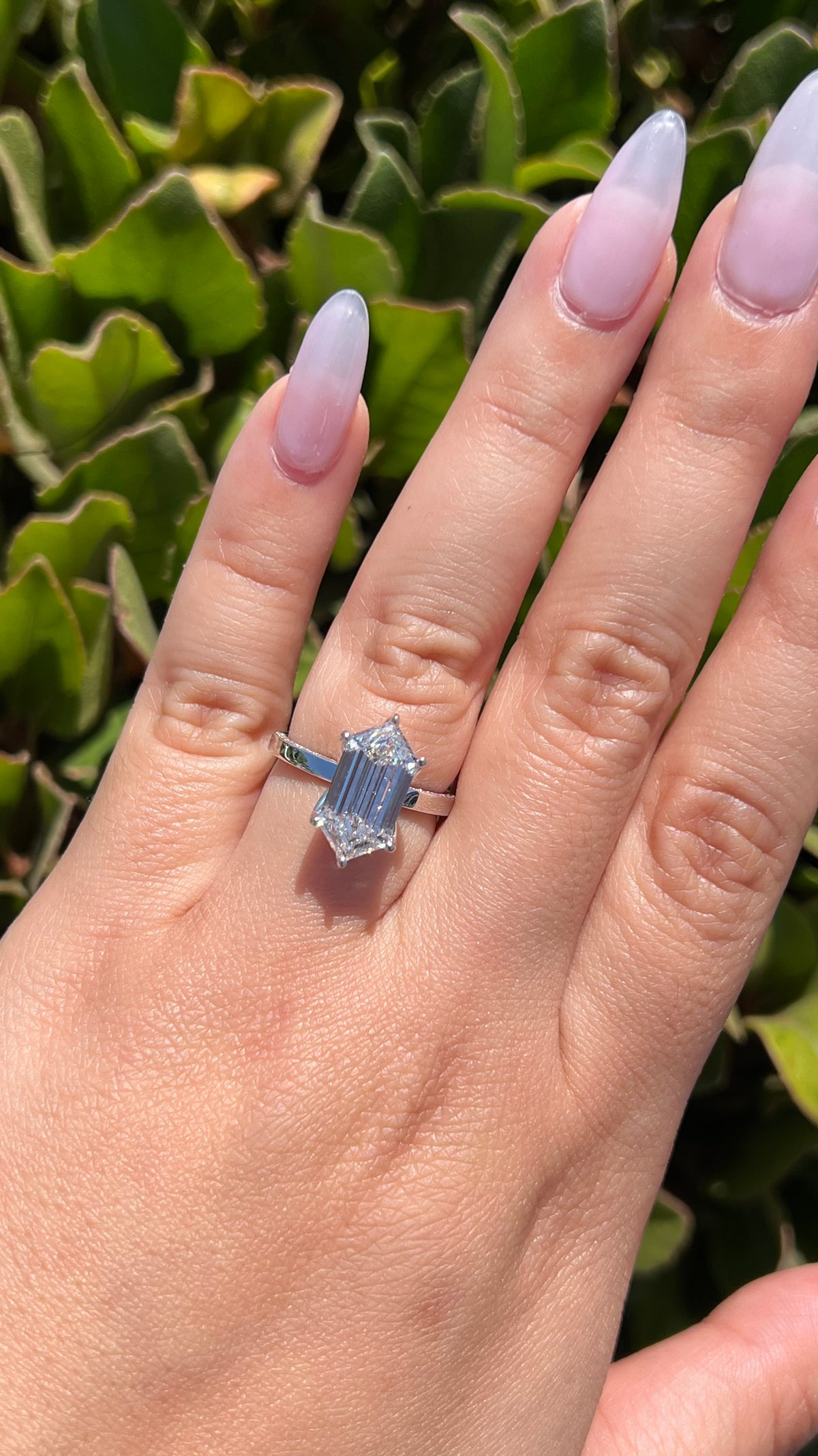 Angie 4.30ct E-VS1 Hexagon Cut Lab Grown Diamond Engagement Ring 14K Gold