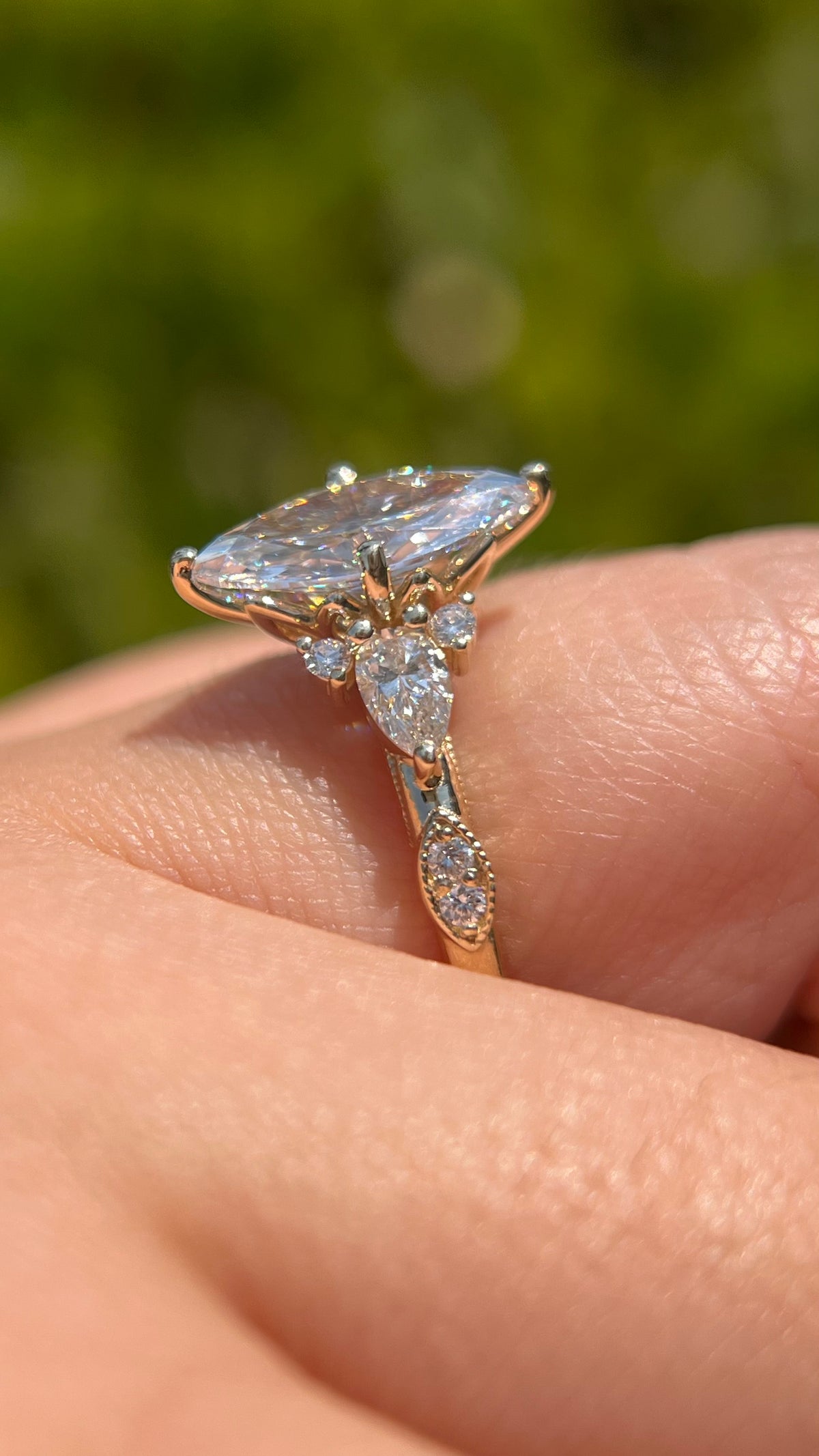Paula 2.09ct E-VS1 Marquise Cut Lab Grown Diamond Engagement Ring 14K Yellow Gold