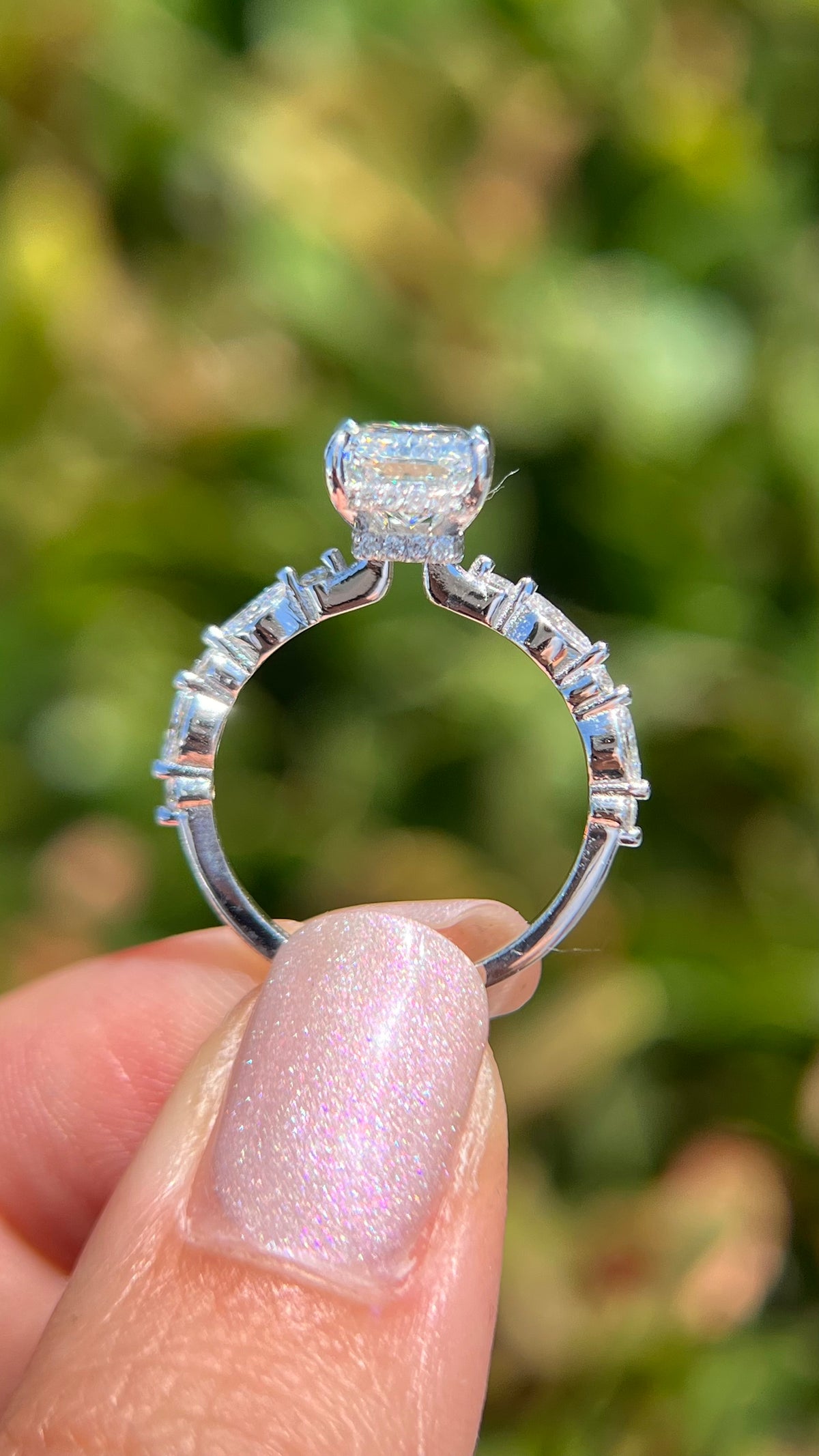 Mari 2.06ct E-VVS2 Radiant Cut Lab Grown Diamond Engagement Ring 14K Gold