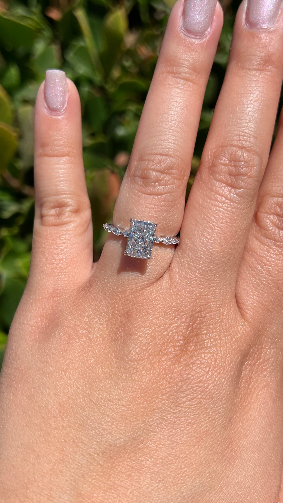 Mari 2.06ct E-VVS2 Radiant Cut Lab Grown Diamond Engagement Ring 14K Gold