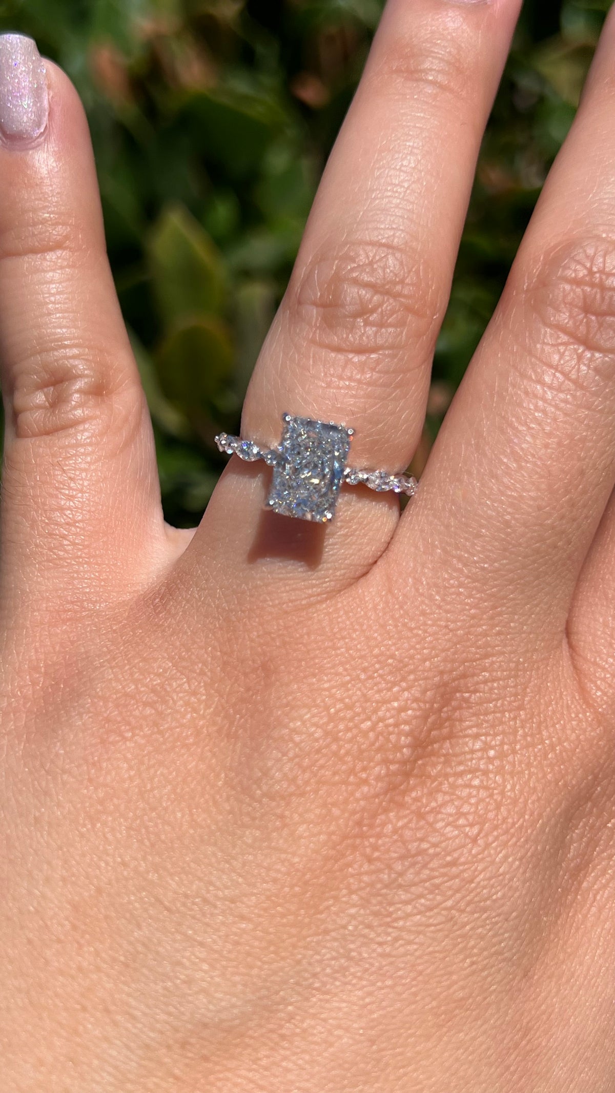 Mari 2.06ct E-VVS2 Radiant Cut Lab Grown Diamond Engagement Ring 14K Gold