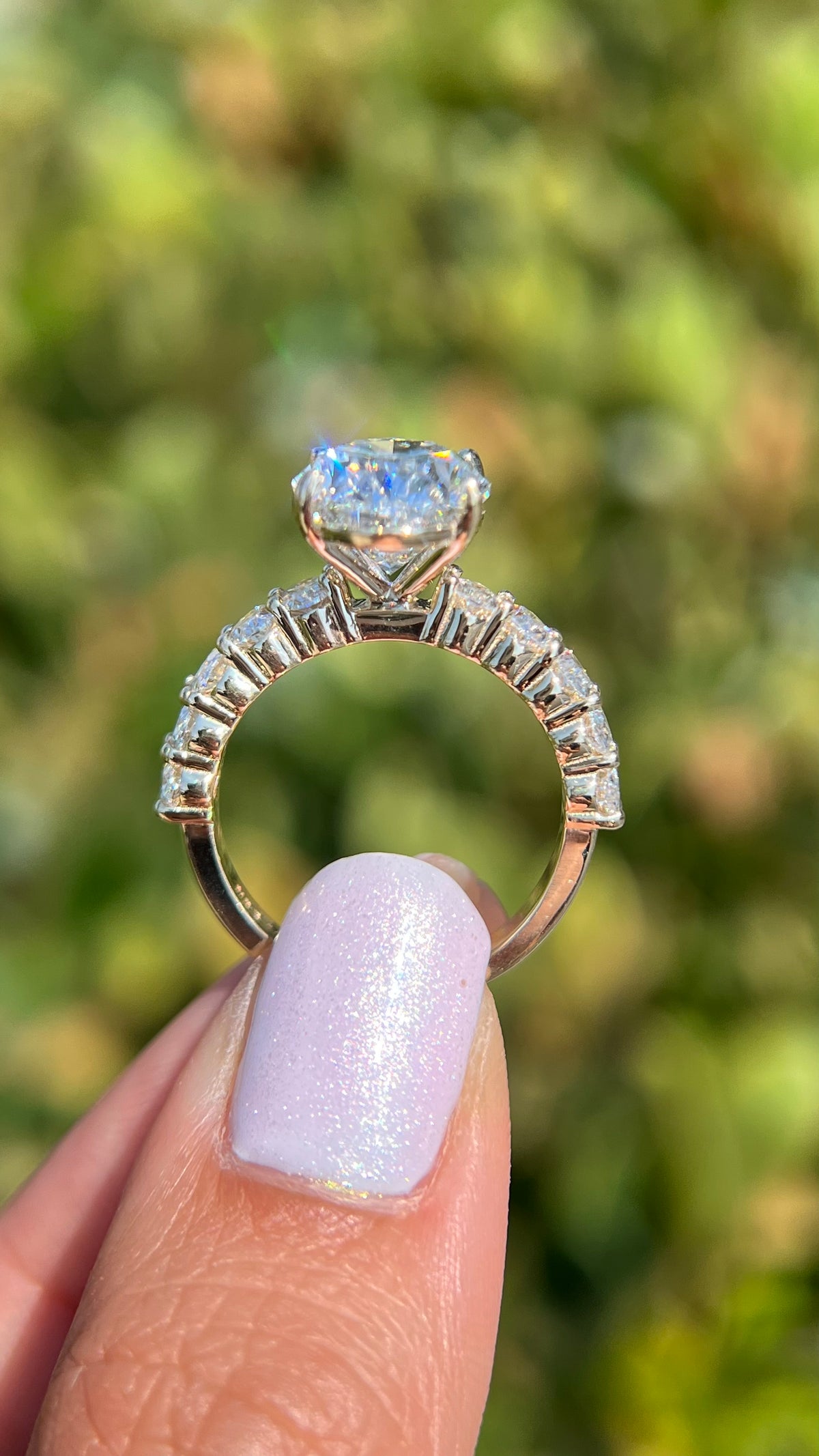 Olivia 4.58ct E-VS1 Oval Cut Lab Grown Diamond Engagement Ring 14K Gold