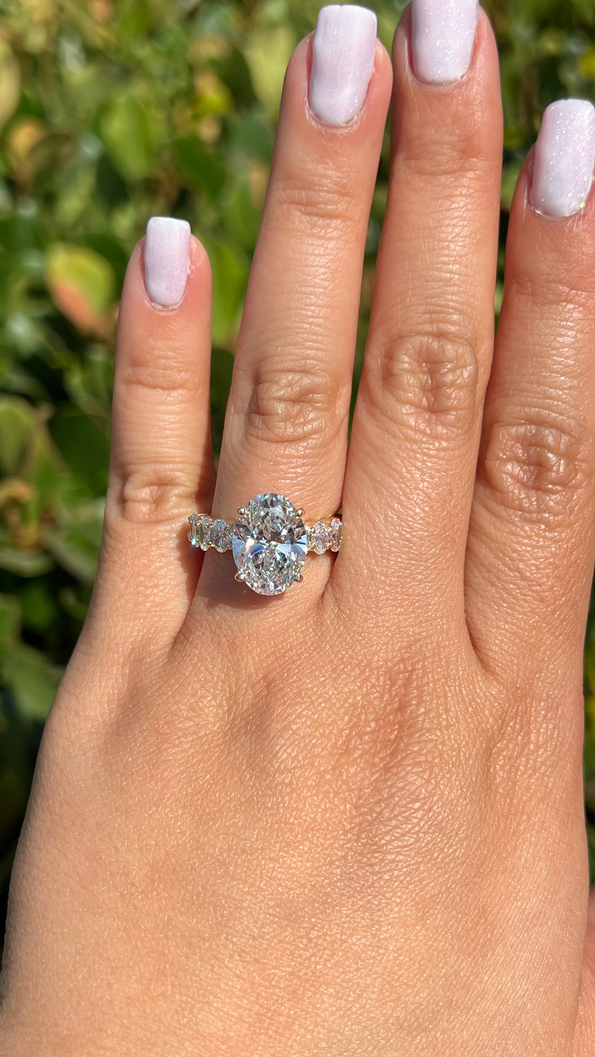 Olivia 4.58ct E-VS1 Oval Cut Lab Grown Diamond Engagement Ring 14K Gold