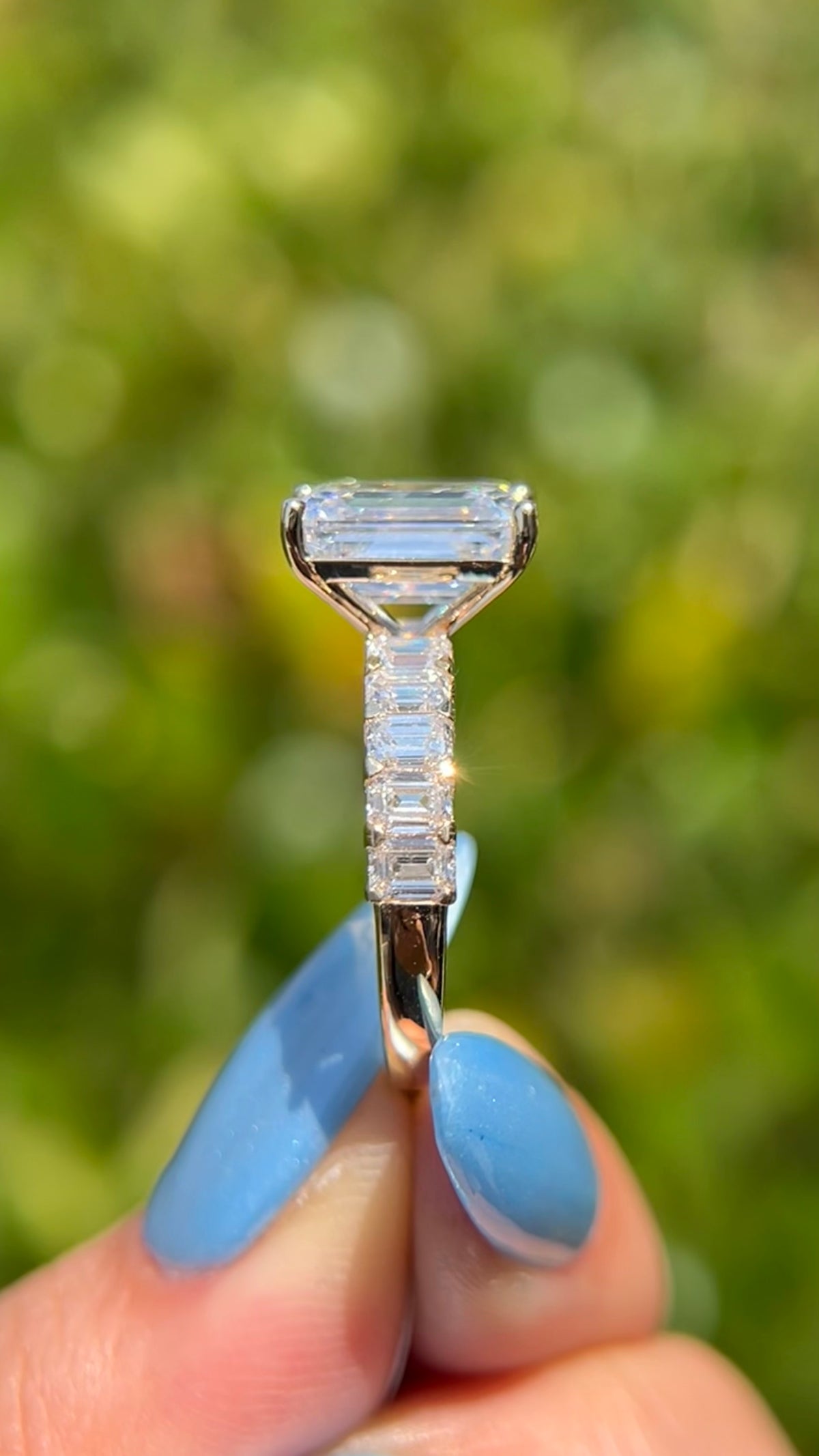 Ember 4.03ct E-VS1 Emerald Cut Lab Grown Diamond Engagement Ring 14K Gold