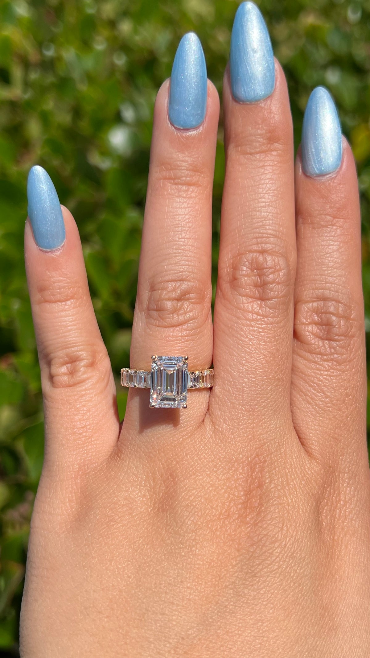 Ember 4.03ct E-VS1 Emerald Cut Lab Grown Diamond Engagement Ring 14K Gold