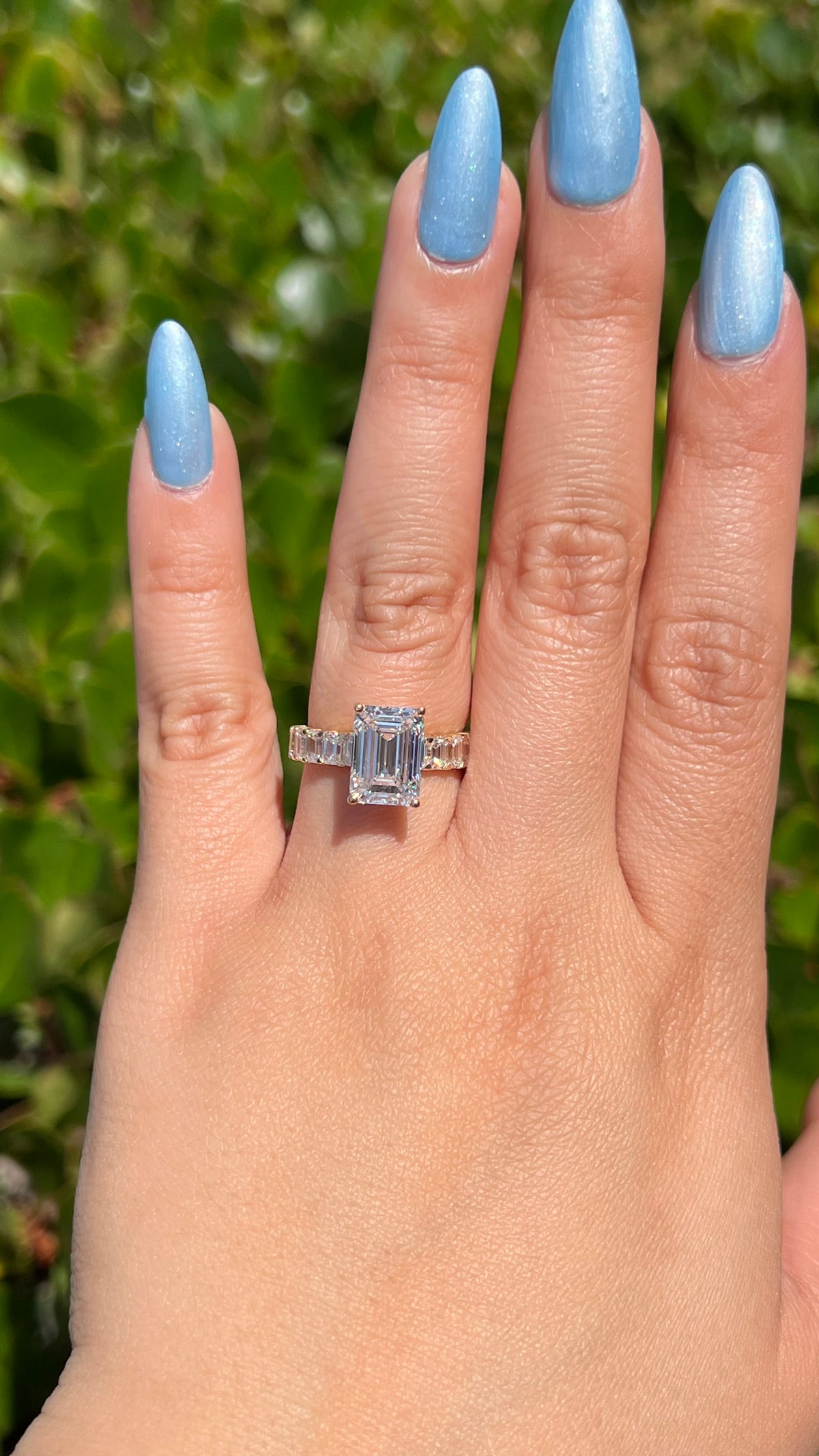 Ember 4.03ct E-VS1 Emerald Cut Lab Grown Diamond Engagement Ring 14K Gold