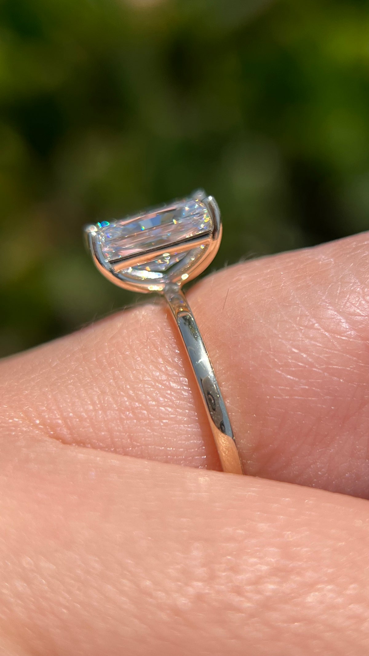 Evie 2.92ct F-VS1 Radiant Cut Lab Grown Diamond Engagement Ring 14K Gold