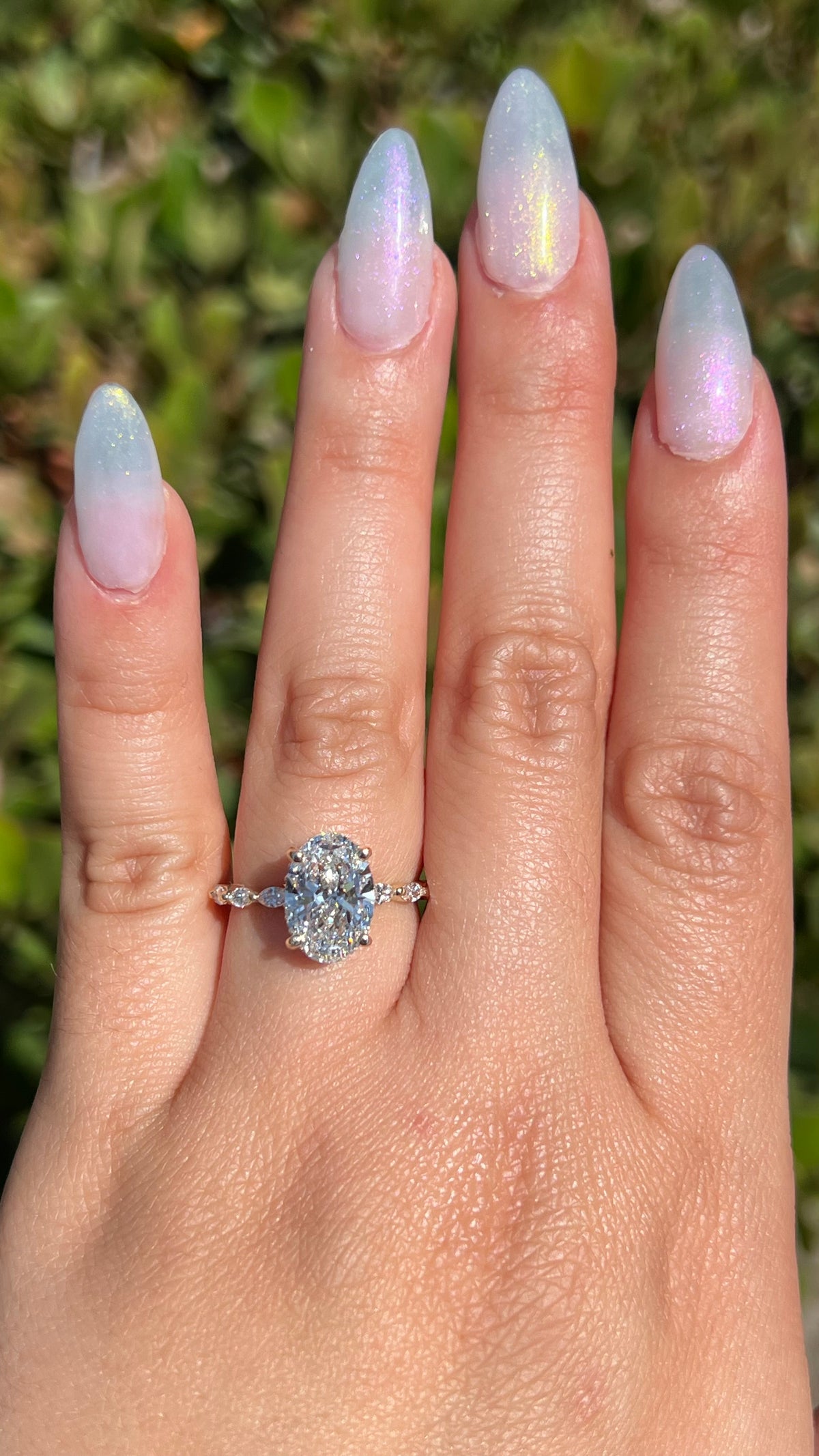 Marli 2.86ct E-VS1 Oval Cut Lab Grown Diamond Engagement Ring 14K Gold