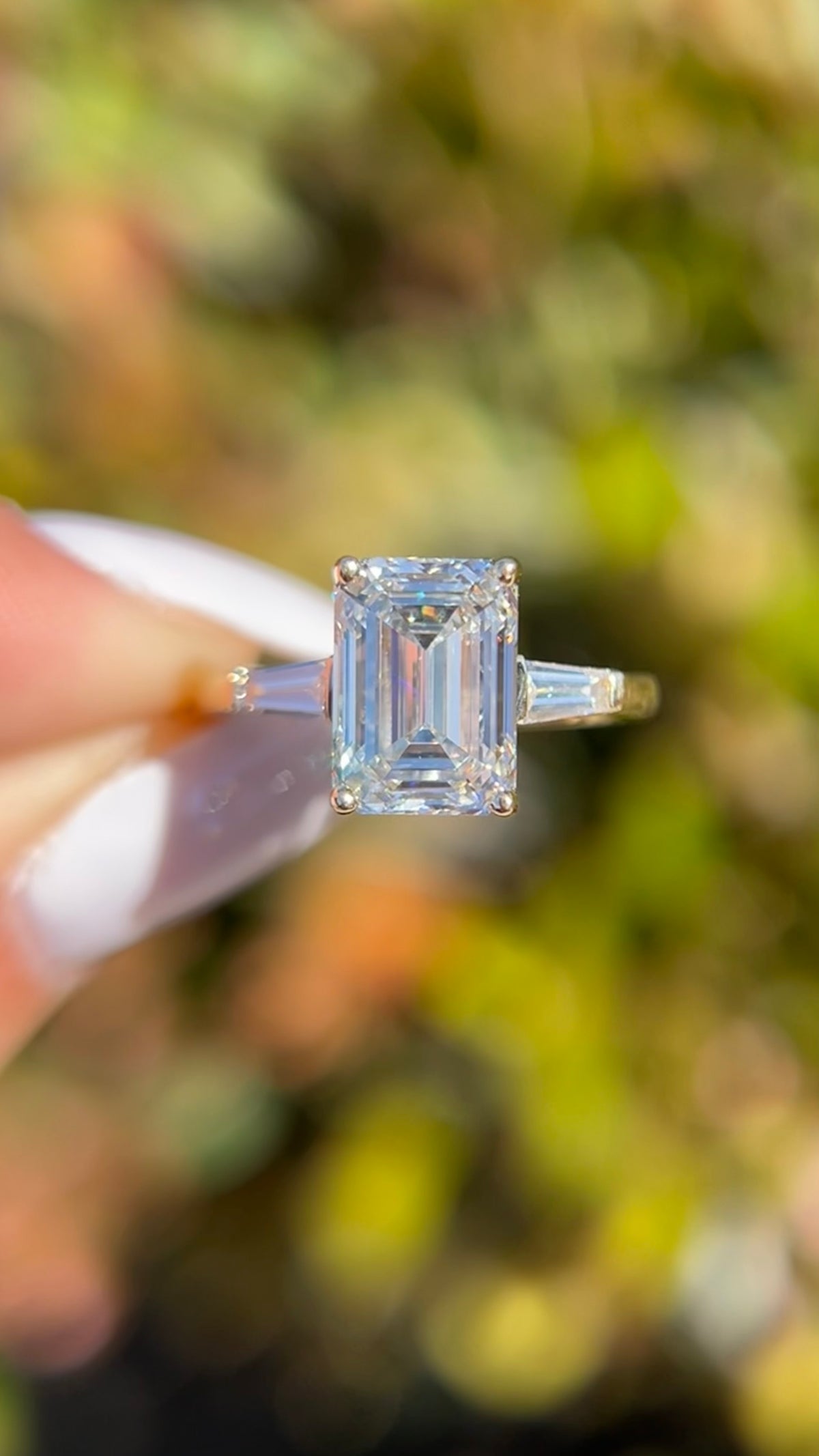 Emery 3.58ct E-VS1 Emerald Cut Lab Grown Diamond Engagement Ring 14K Gold