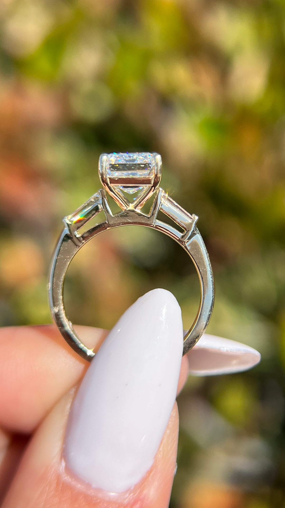 Emery 3.58ct E-VS1 Emerald Cut Lab Grown Diamond Engagement Ring 14K Gold