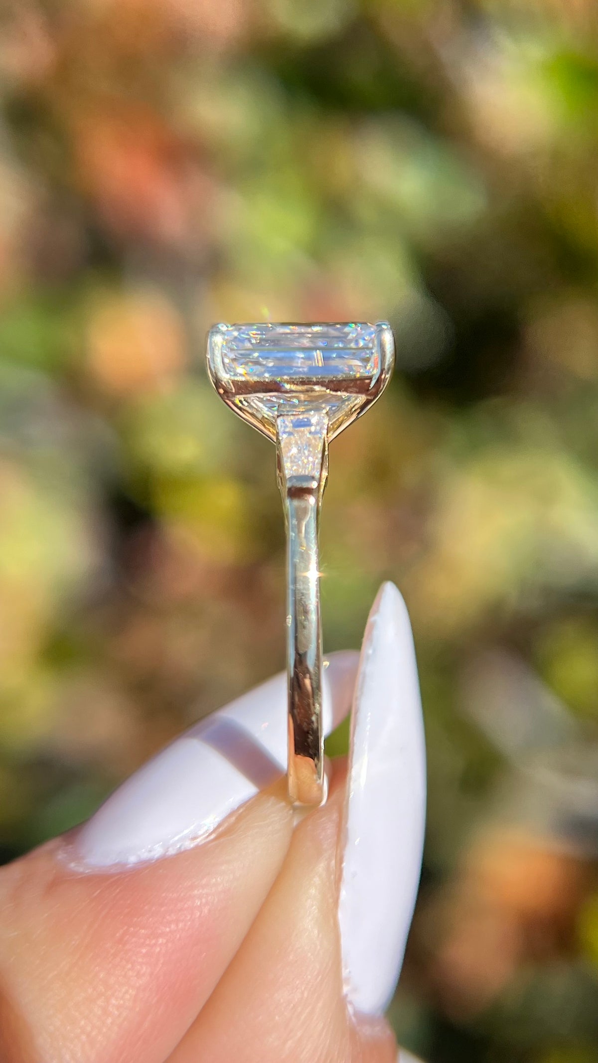 Emery 3.58ct E-VS1 Emerald Cut Lab Grown Diamond Engagement Ring 14K Gold