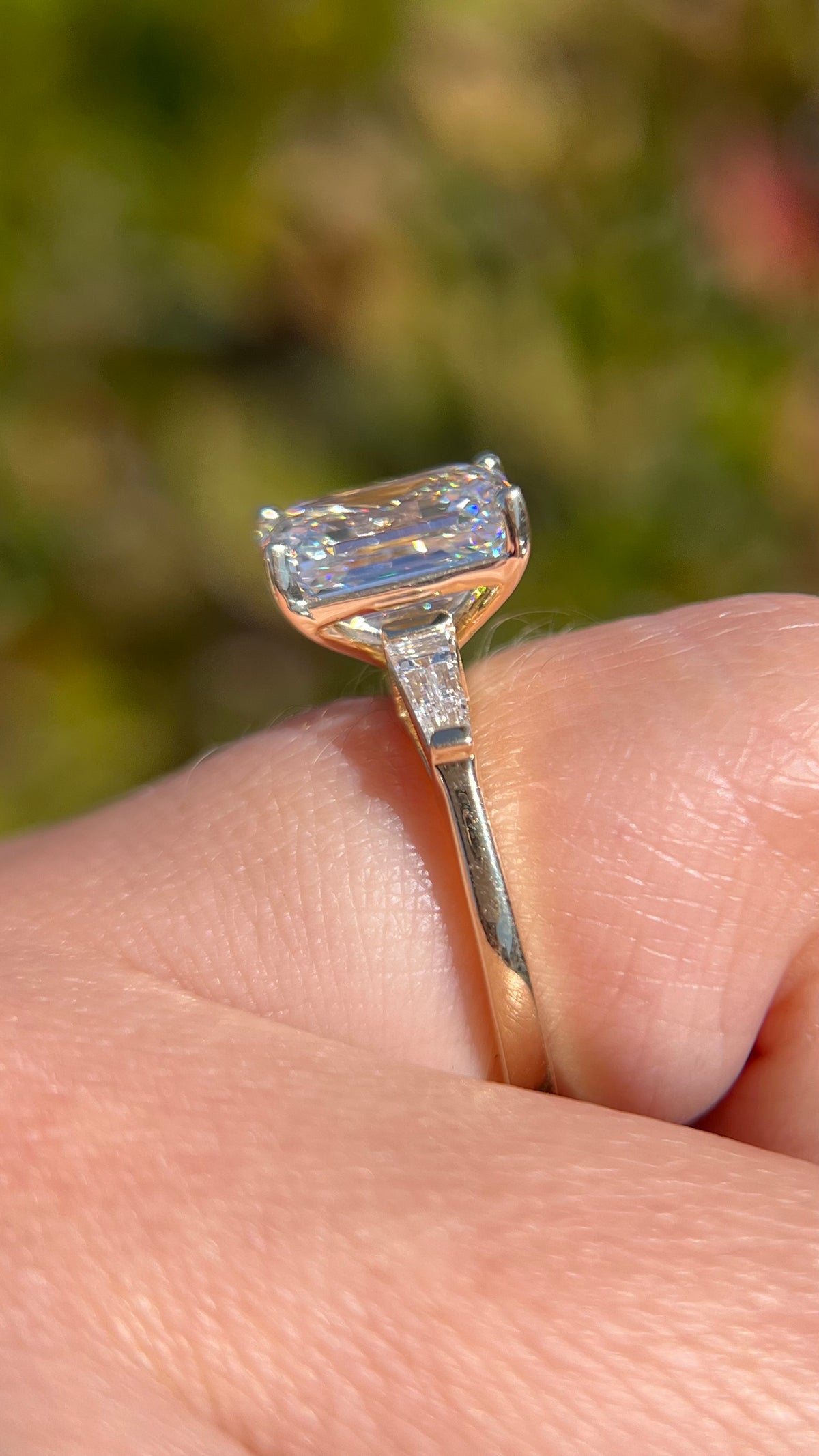 Emery 3.58ct E-VS1 Emerald Cut Lab Grown Diamond Engagement Ring 14K Gold