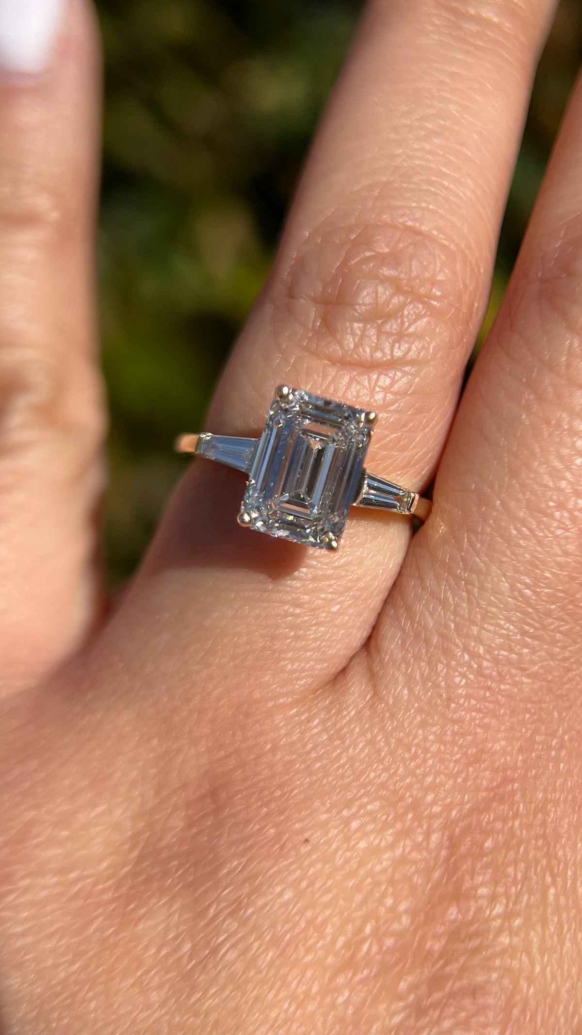 Emery 3.58ct E-VS1 Emerald Cut Lab Grown Diamond Engagement Ring 14K Gold