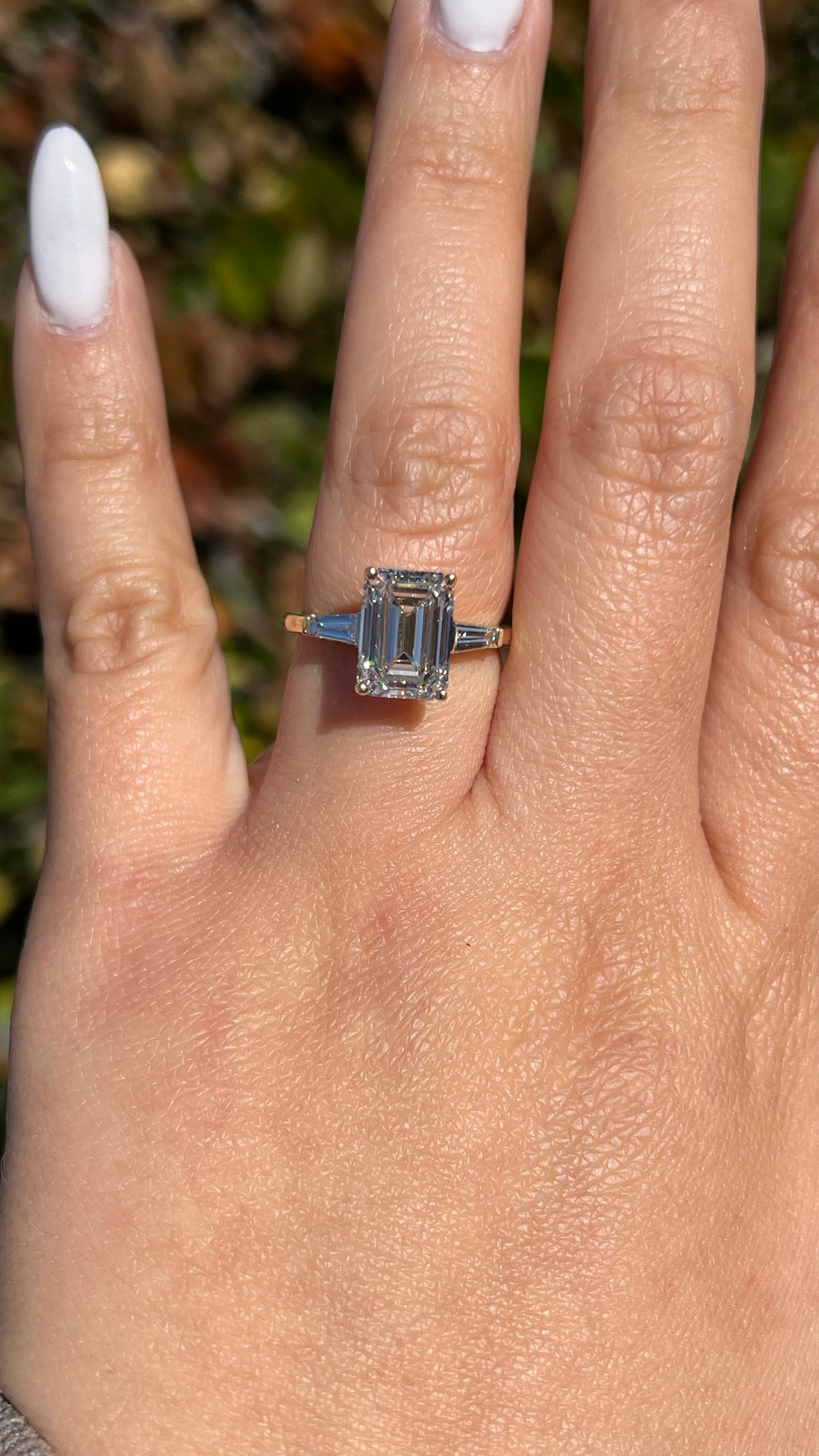 Emery 3.58ct E-VS1 Emerald Cut Lab Grown Diamond Engagement Ring 14K Gold