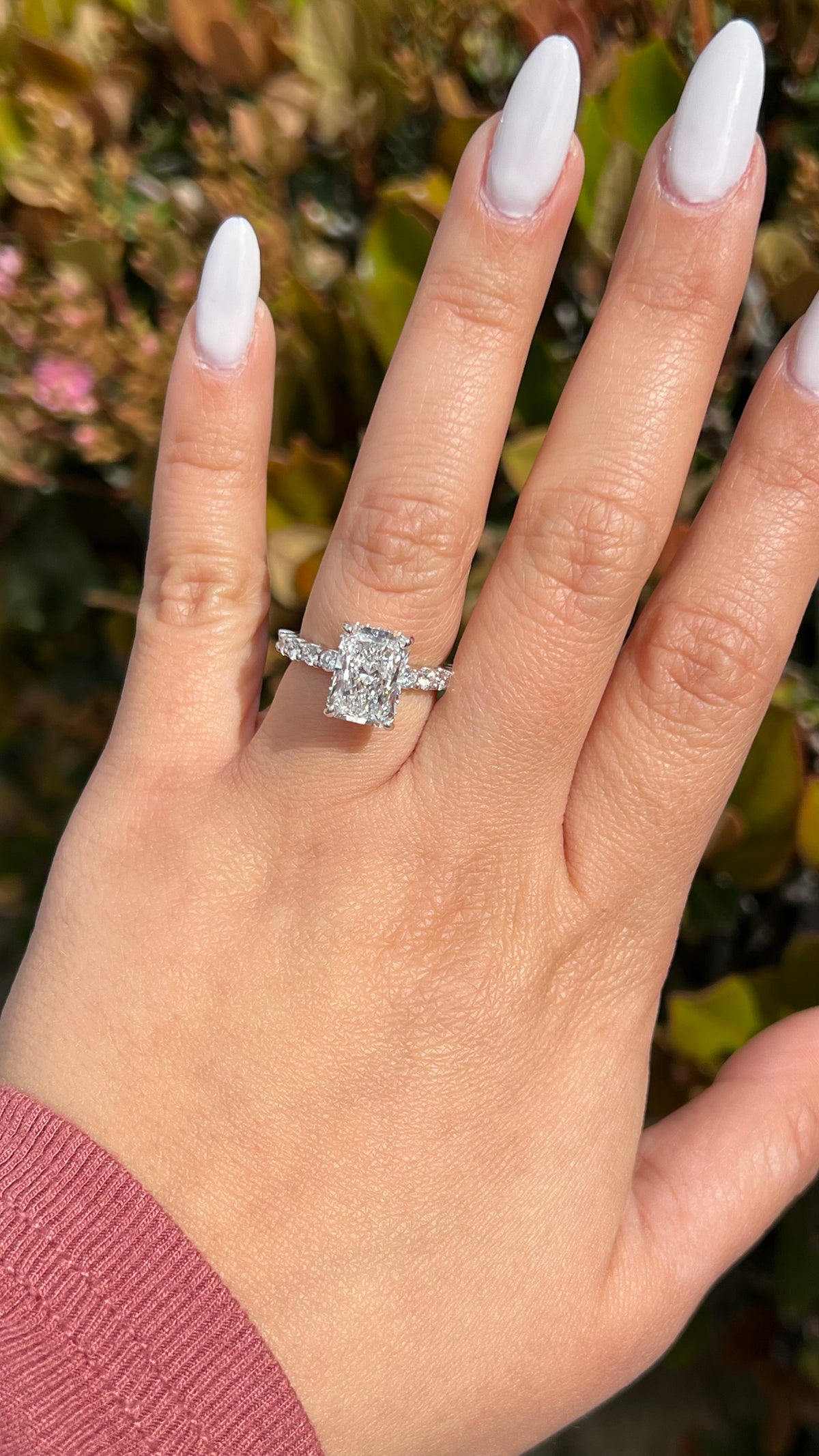 Carli 4.09ct E-VS1 Radiant Cut Lab Grown Diamond Engagement Ring 14K Gold