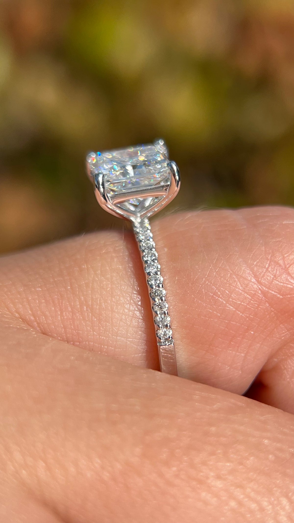 Jada 2.57ct E-VS1 Princess Cut Lab Grown Diamond Engagement Ring 14K Gold