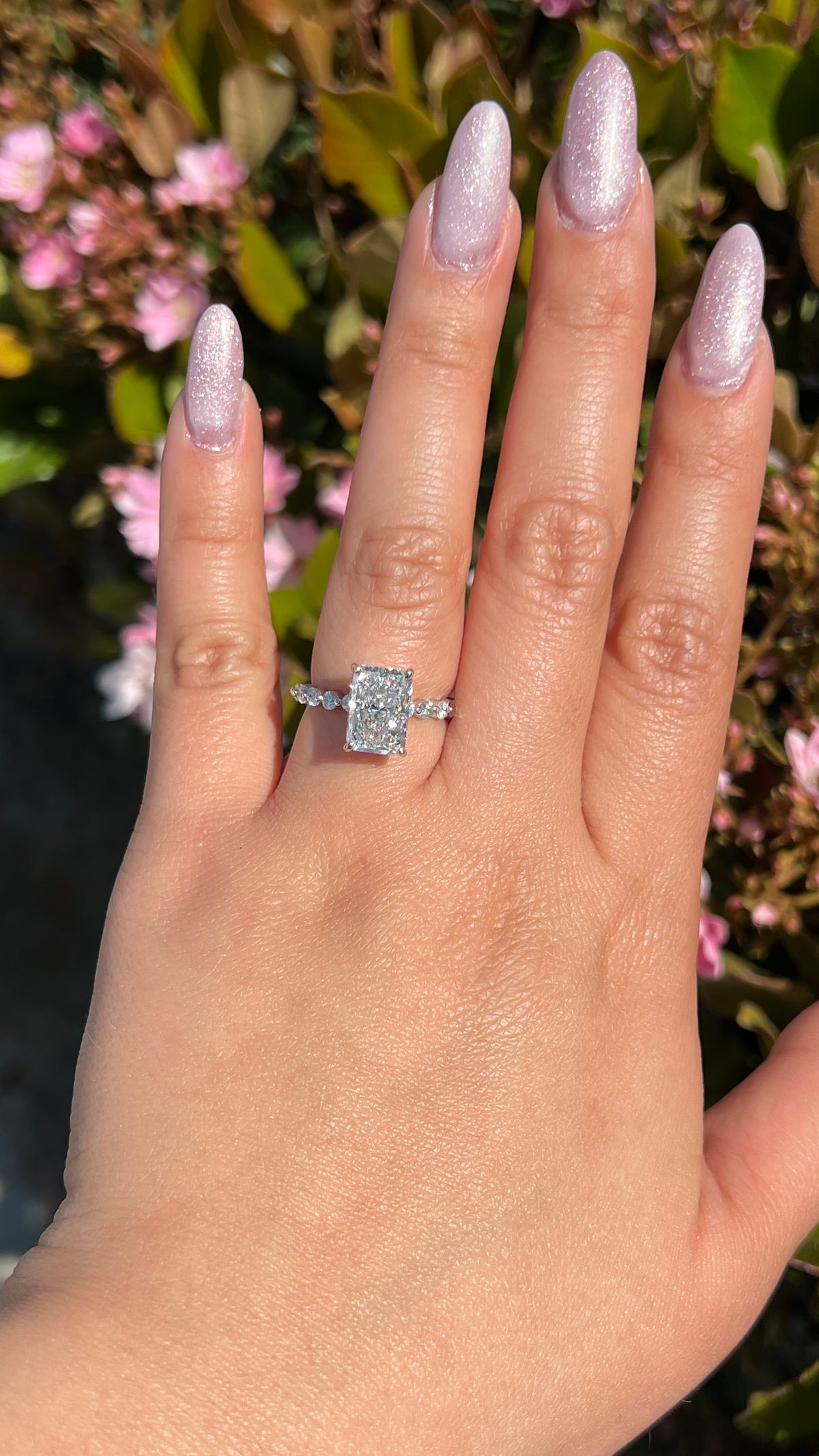 Isa 2.79ct E-VS1 Radiant Cut Lab Grown Diamond Engagement Ring 14K Gold