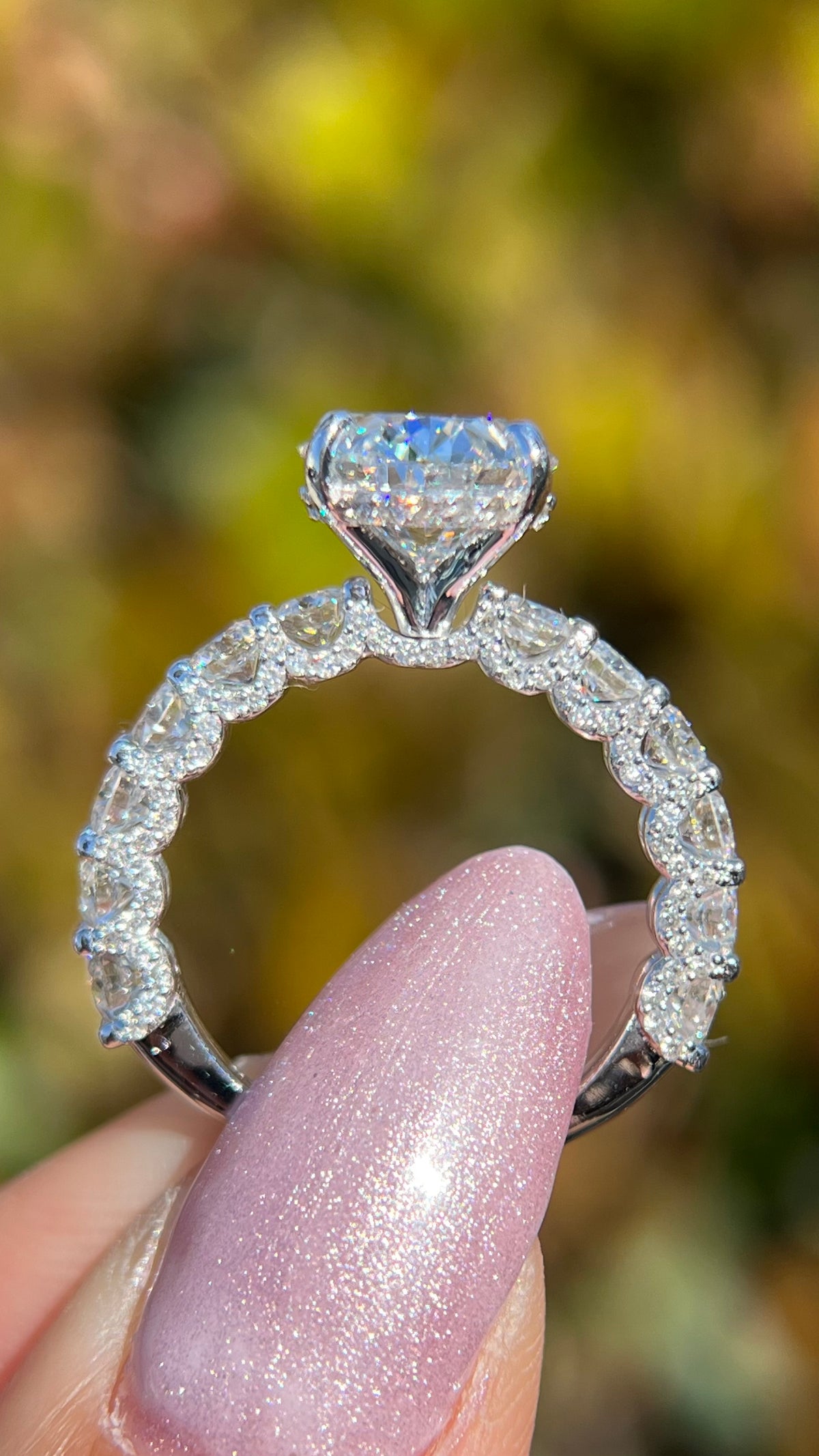 Christi 4.13ct F-VS1 Oval Cut Lab Grown Diamond Engagement Ring 14K Gold