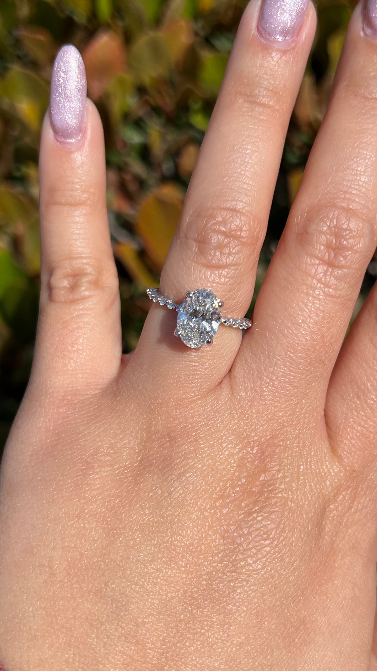 Irina 2.91ct E-VS1 Oval Cut Lab Grown Diamond Engagement Ring 14K Gold