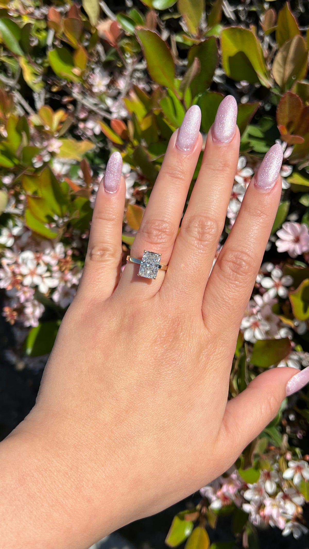 Andrea 3.48ct E-VS1 Radiant Cut Lab Grown Diamond Engagement Ring 14K Gold