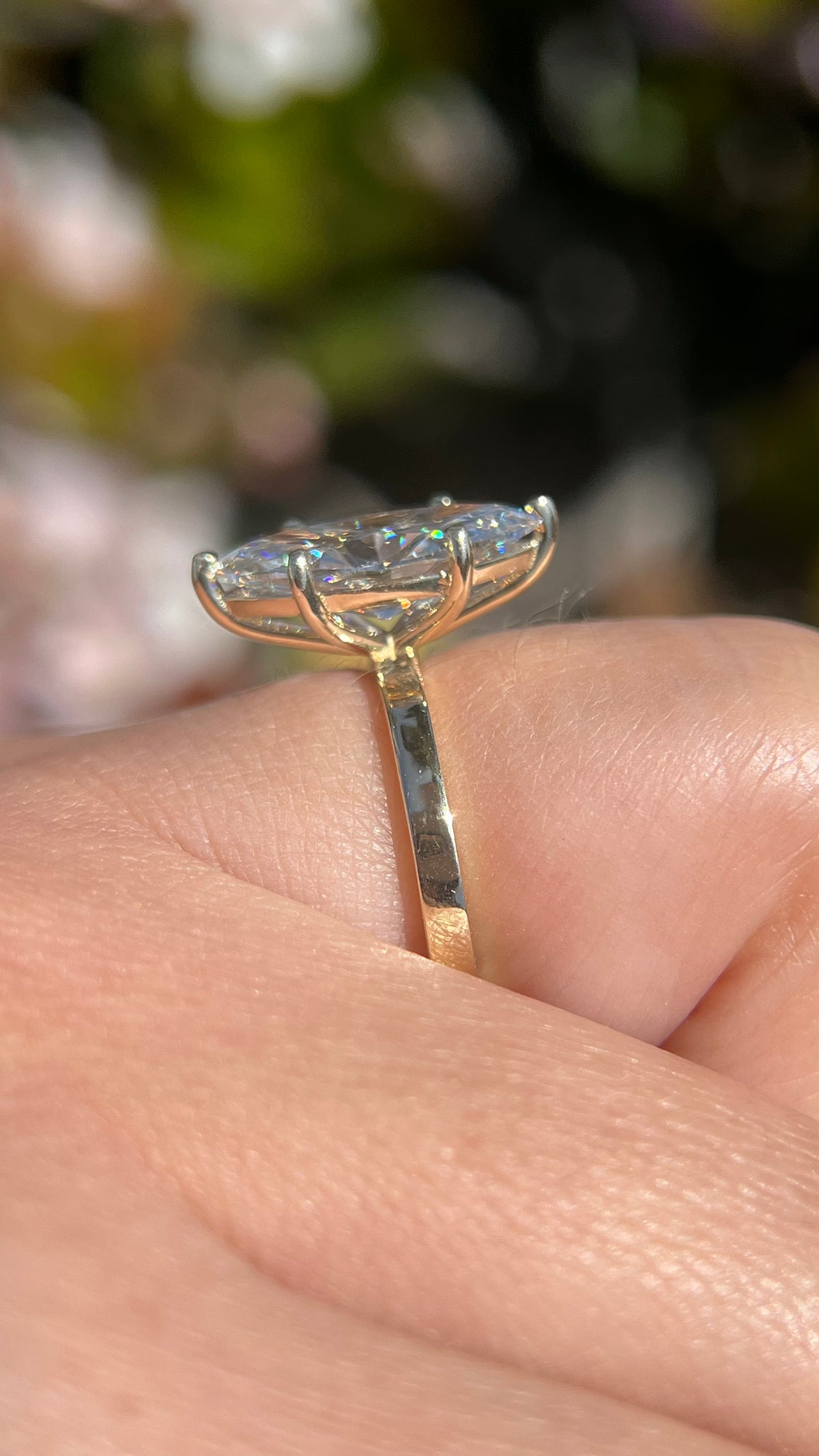 Andrea 3.03ct F-VS1 Marquise Cut Lab Grown Diamond Engagement Ring 14K Gold