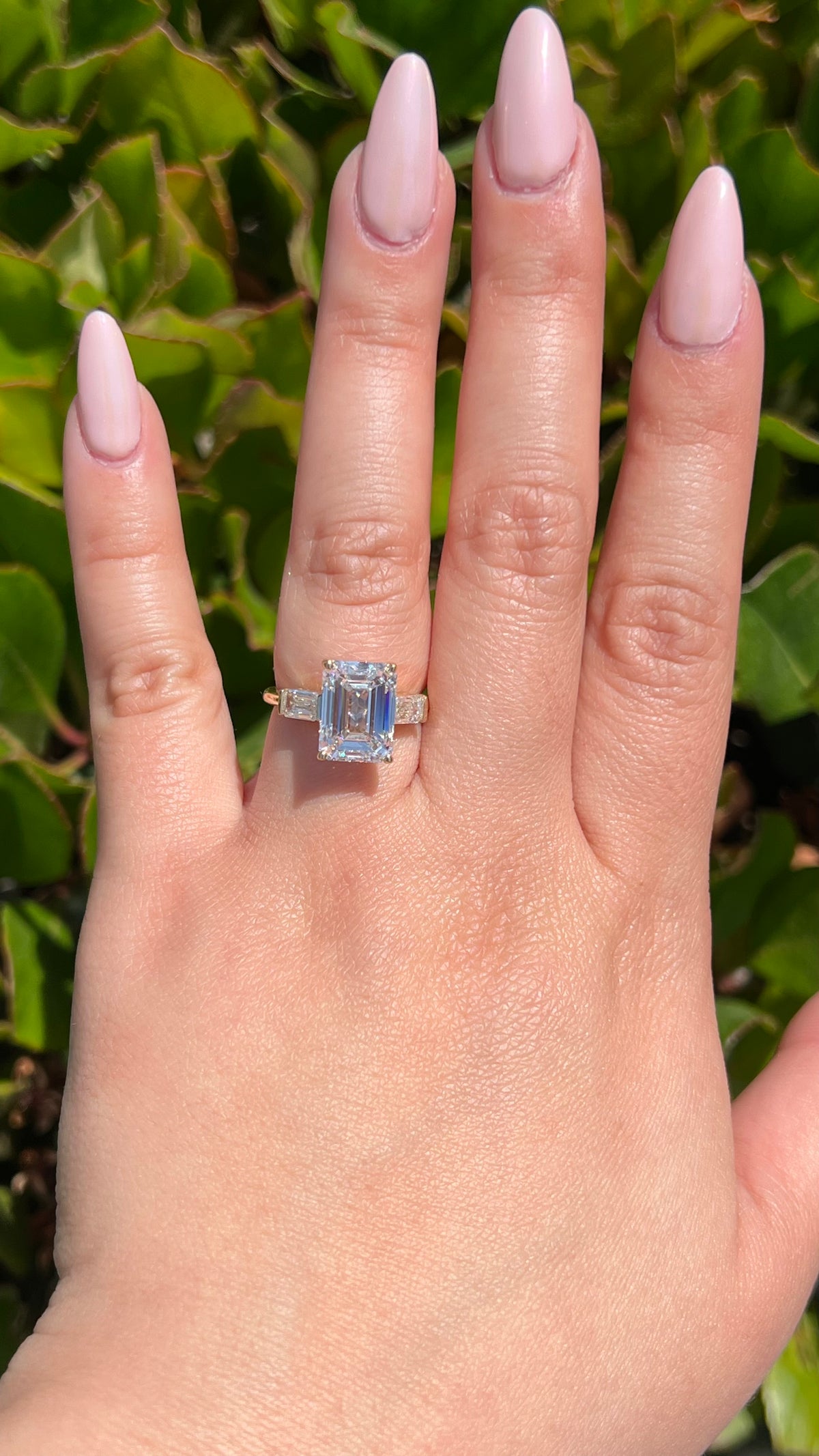 Everly 5.35ct E-VS1 Emerald Cut Lab Grown Diamond Engagement Ring 14K Gold