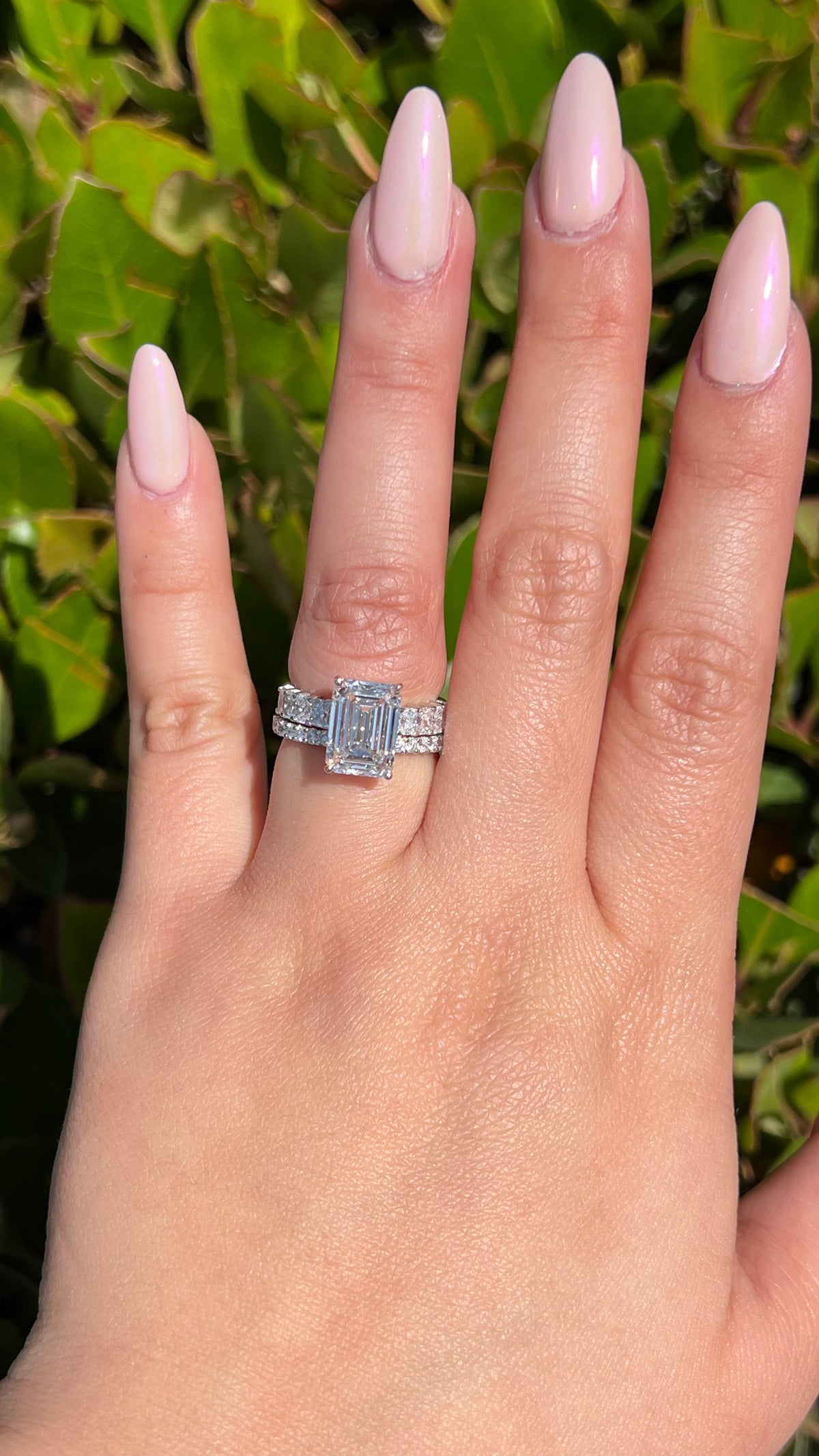 Reyna 4.03ct E-VS1 Emerald Cut Lab Grown Diamond Engagement Ring 14K Gold