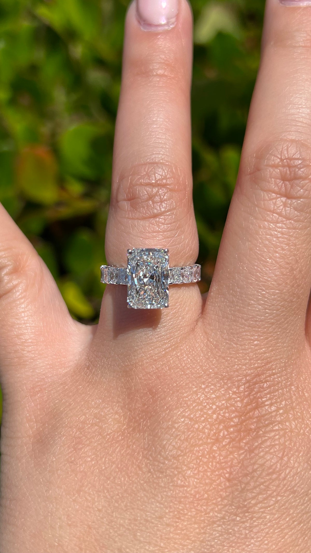 Reyna 3.48ct E-VS1 Radiant Cut Lab Grown Diamond Engagement Ring 14K Gold