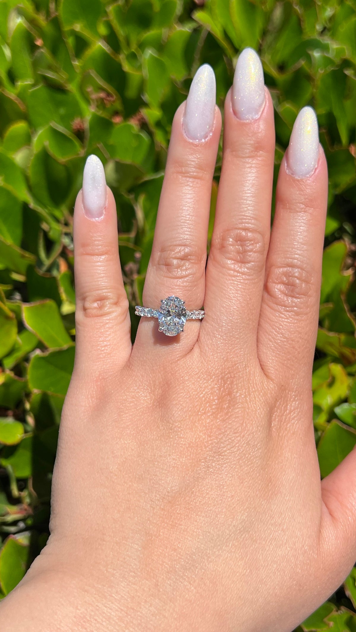 Carli 2.91ct E-VS1 Oval Cut Lab Grown Diamond Engagement Ring 14K Gold