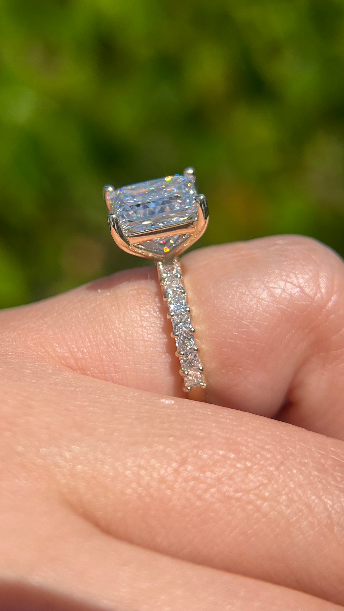 Primm 4.63ct F-VS1 Princess Cut Lab Grown Diamond Engagement Ring 14K Gold