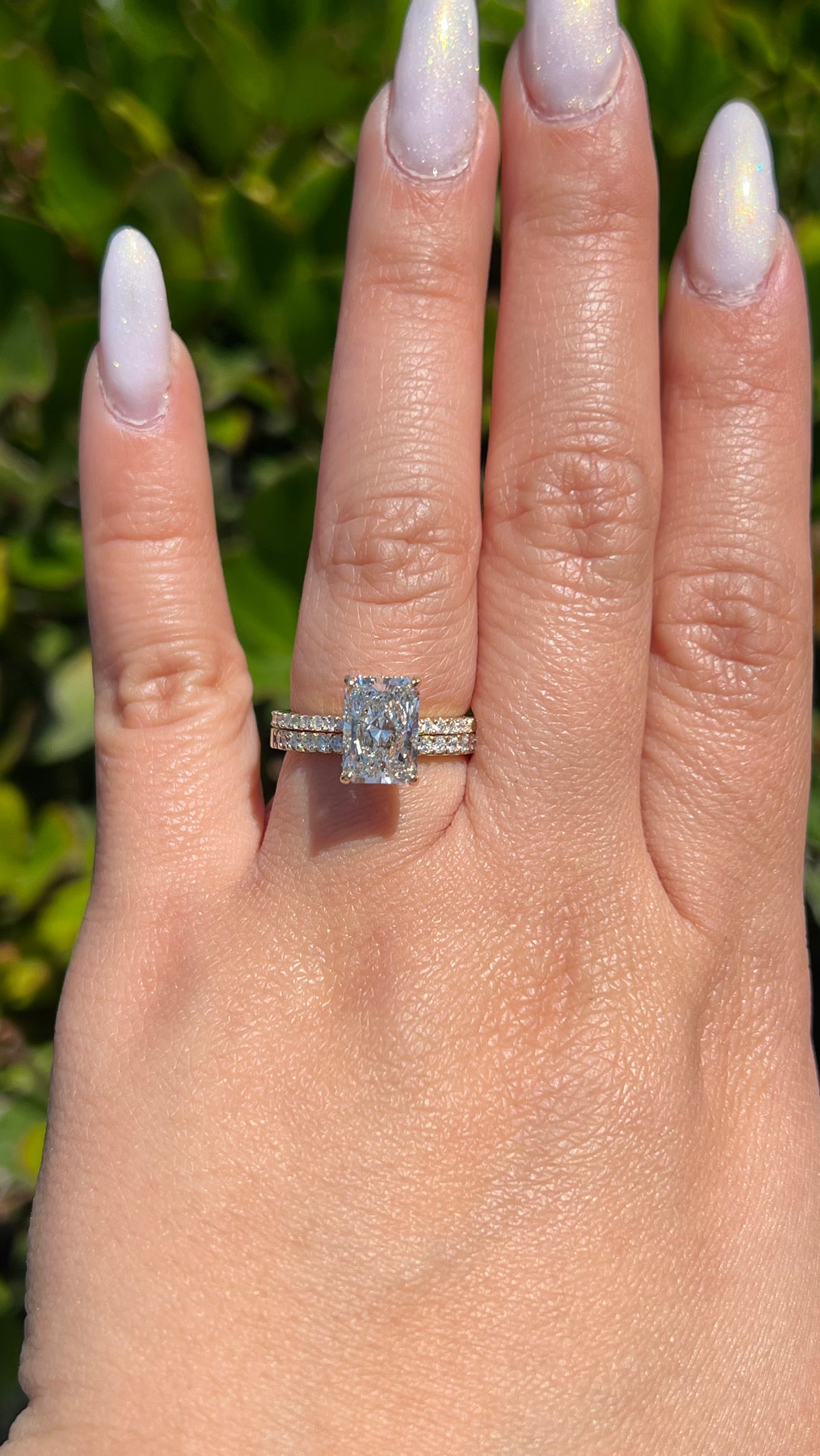 Jenni 2.55ct E-VS1 Radiant Cut Lab Grown Diamond Engagement Ring 14K Gold