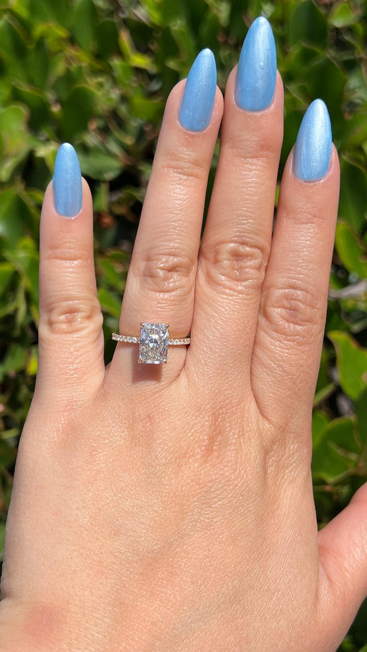 Jenni 2.55ct E-VS1 Radiant Cut Lab Grown Diamond Engagement Ring 14K Gold