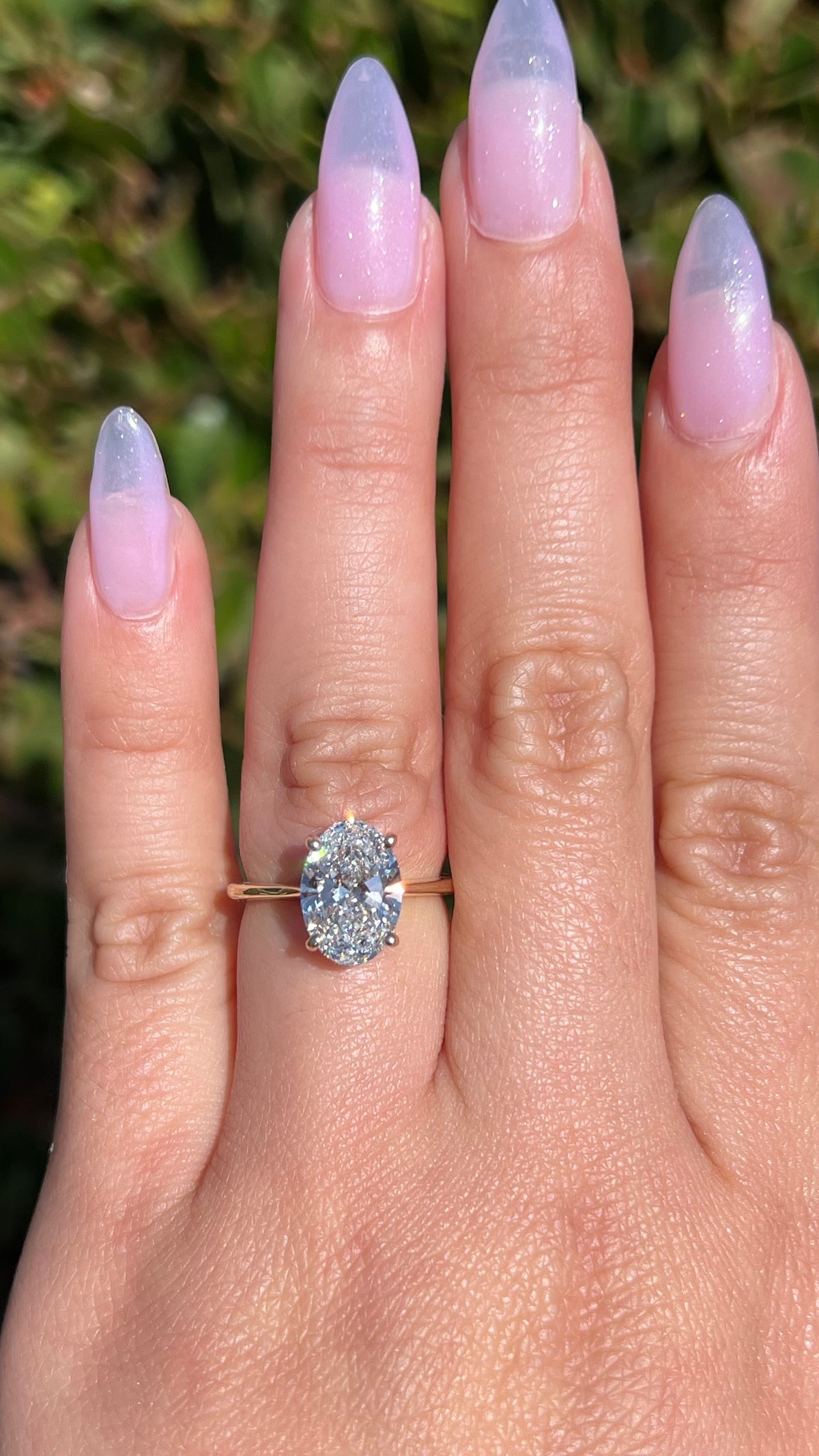 Ava 2.68ct E-VS1 Oval Cut Lab Grown Diamond Engagement Ring 14K Gold