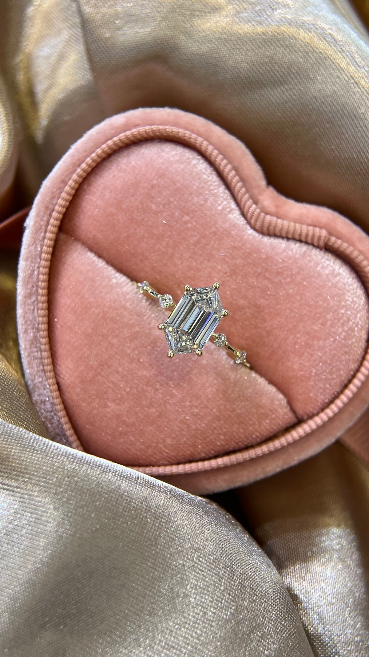 Bella 1.80ct E-VS1 Hexagon Cut Lab Grown Diamond Engagement Ring 14K Gold